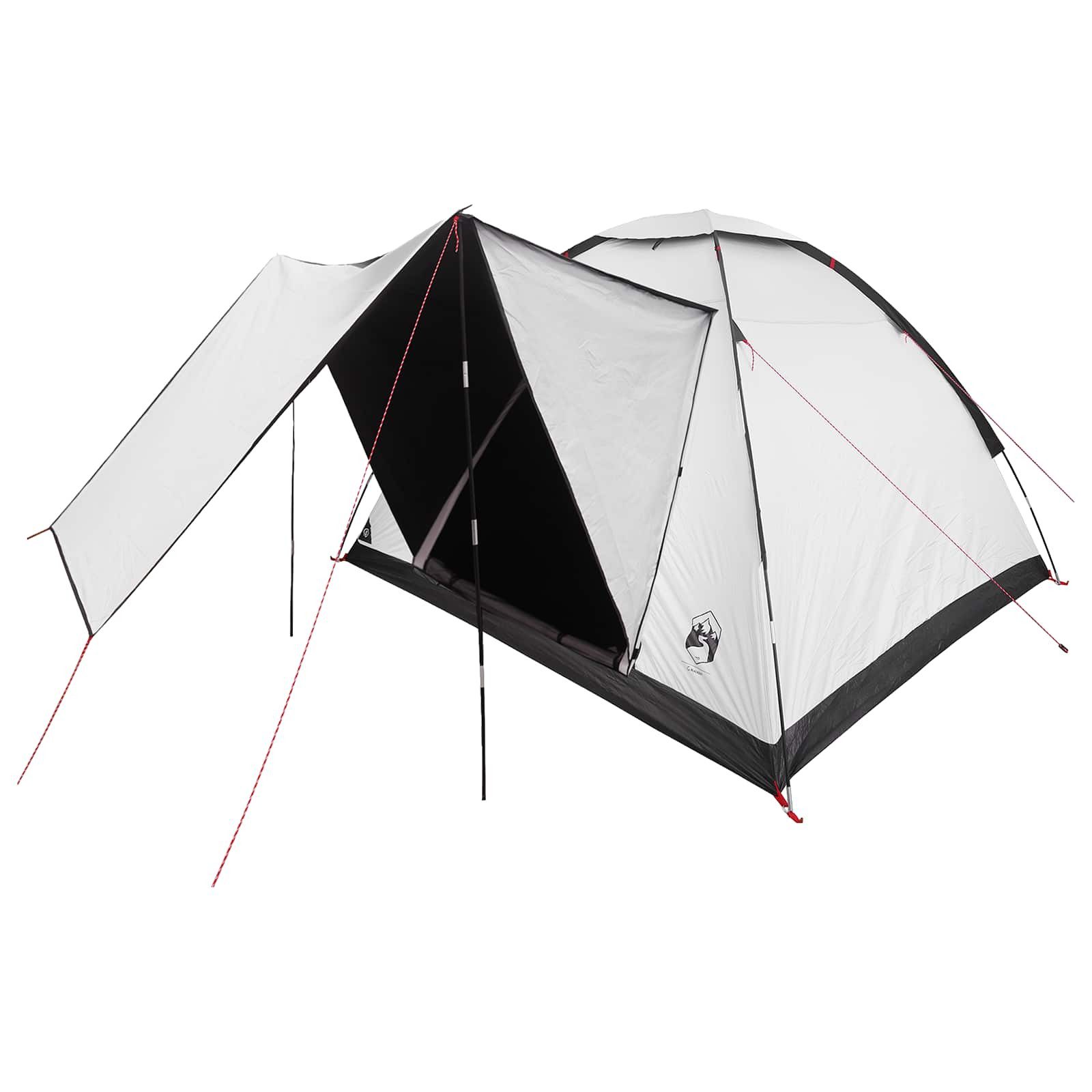 vidaXL Kuppelzelt Campingzelt 4 Personen Weiß Blackout Polyester und Stahl, (1 tlg)