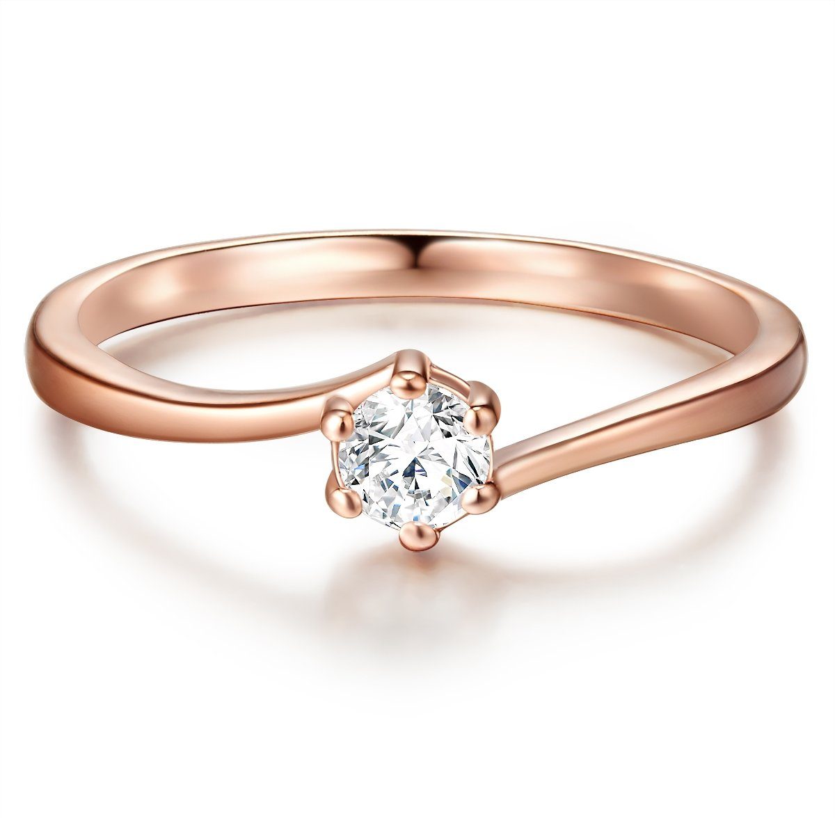 Trilani Silberring roségold, Zirkonia günstig online kaufen