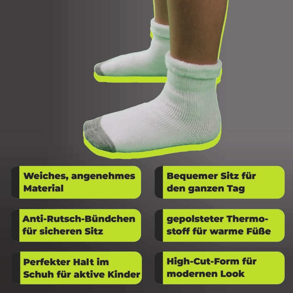Athletech Thermosocken 6er-Pack grau-weiß für Kinder 2-4 Jahre bis Gr. 34