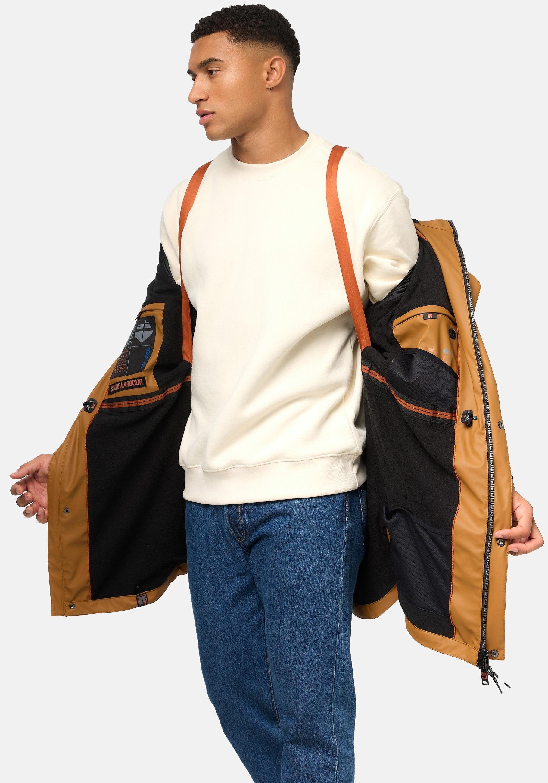 Stone Harbour Regenmantel Verdaan Wasserdichter Regenparka mit Fleece-Innenfutter