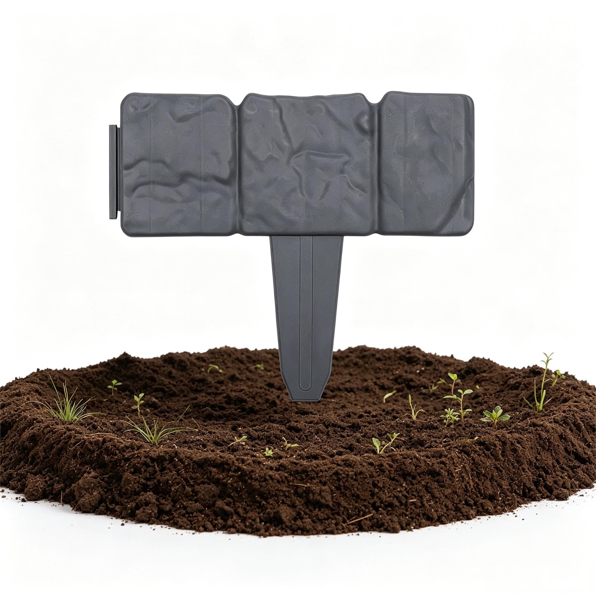 FIVMEN Beetumrandung Rasenkante Kunststoff Steinoptik Palisade aus Polypropylen, Mähkante dekorativ für Garten, 1 Element BxHxT: 25x23x1cm