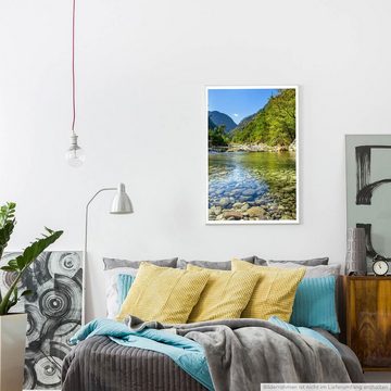 Sinus Art Poster 60x90cm Landschaftsfotografie Poster Flussbett im Sommer