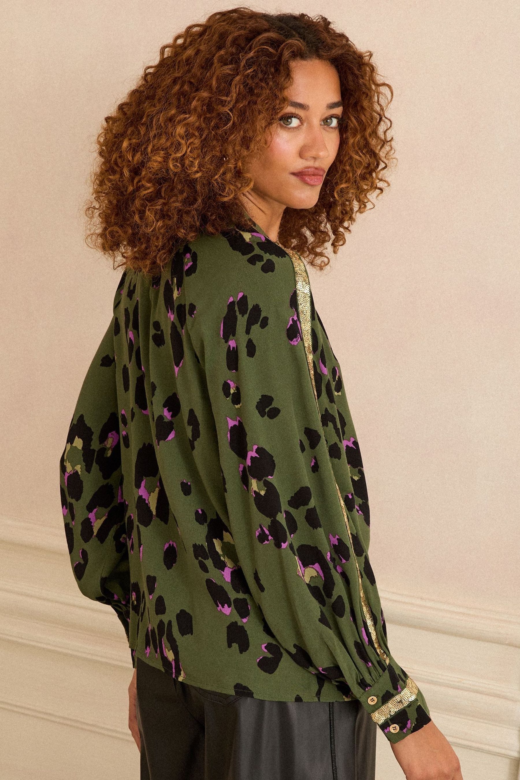 Love & Roses Paillettenshirt Love & Roses Jacquard-Bluse mit Pailletten, Pe günstig online kaufen