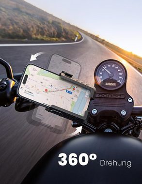autolock Motorhalterung Handyhalterung Fahrrad Lenker,Handyhalter Motorrad,360° Drehbar, Universal Handyhalterung Lenker Motorrad für 4.7"-7" Smartphone