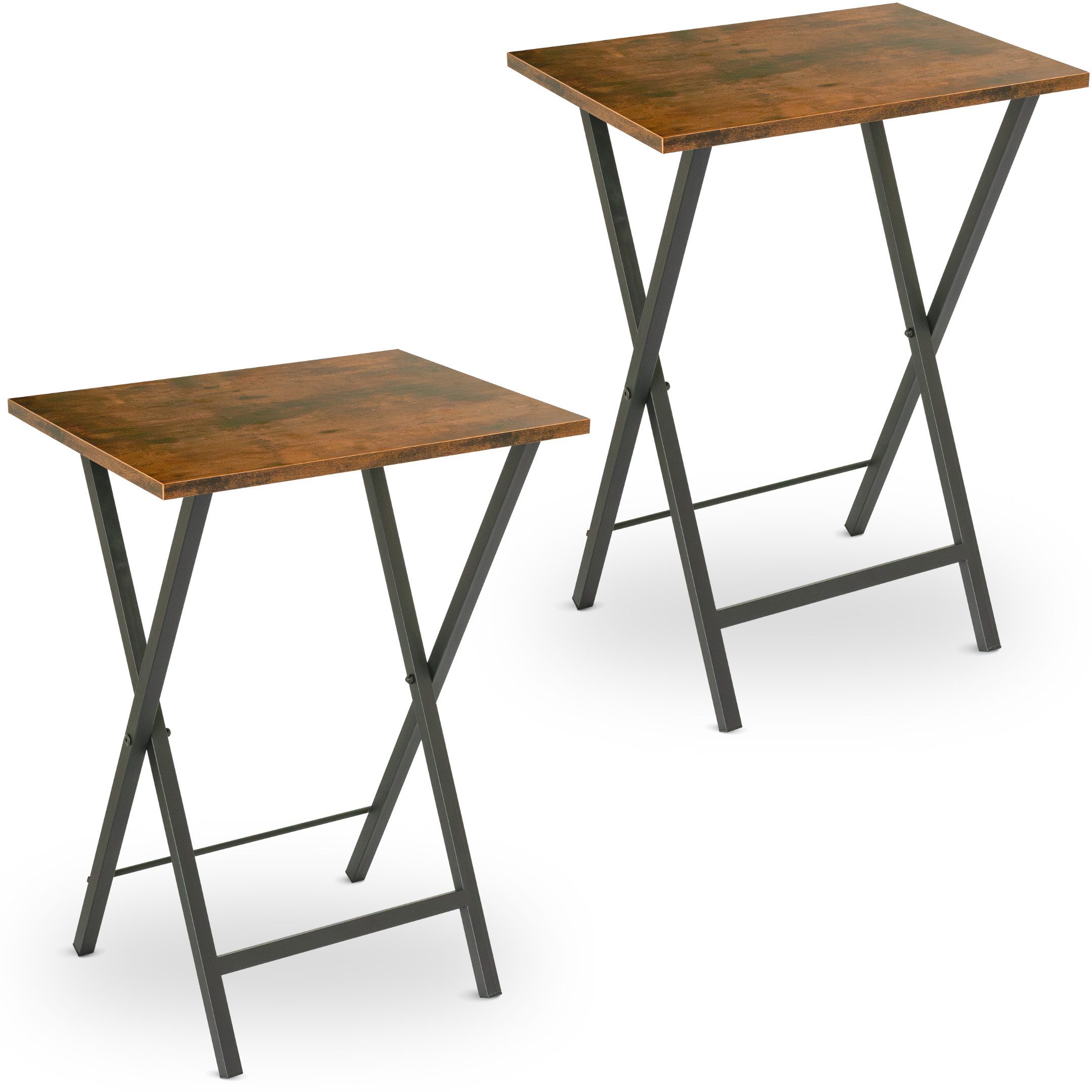 holz4home® Beistelltisch Klapptisch 2er Set I MDF Couchtisch Vintage I Indu günstig online kaufen