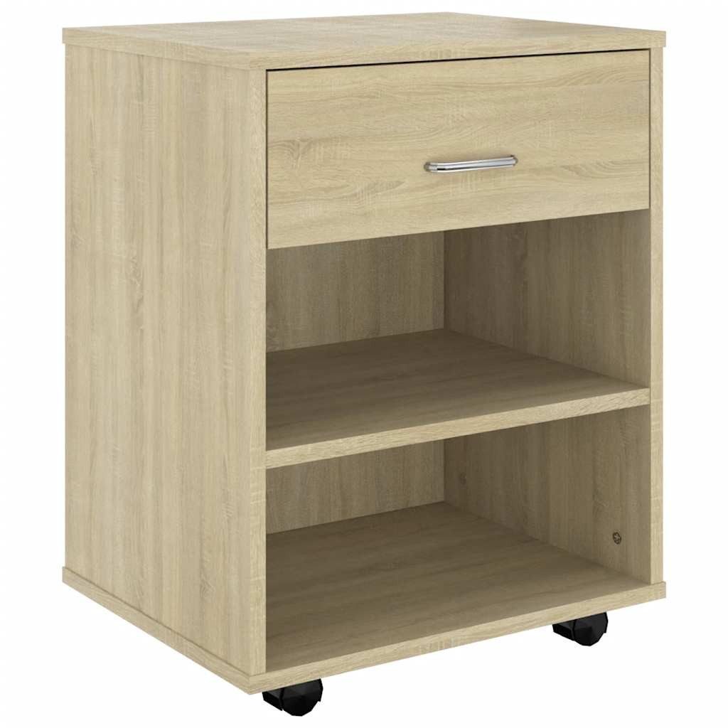 vidaXL Rollcontainer Rollschrank Sonoma-Eiche 46x36x59 cm Holzwerkstoff, (1 St)