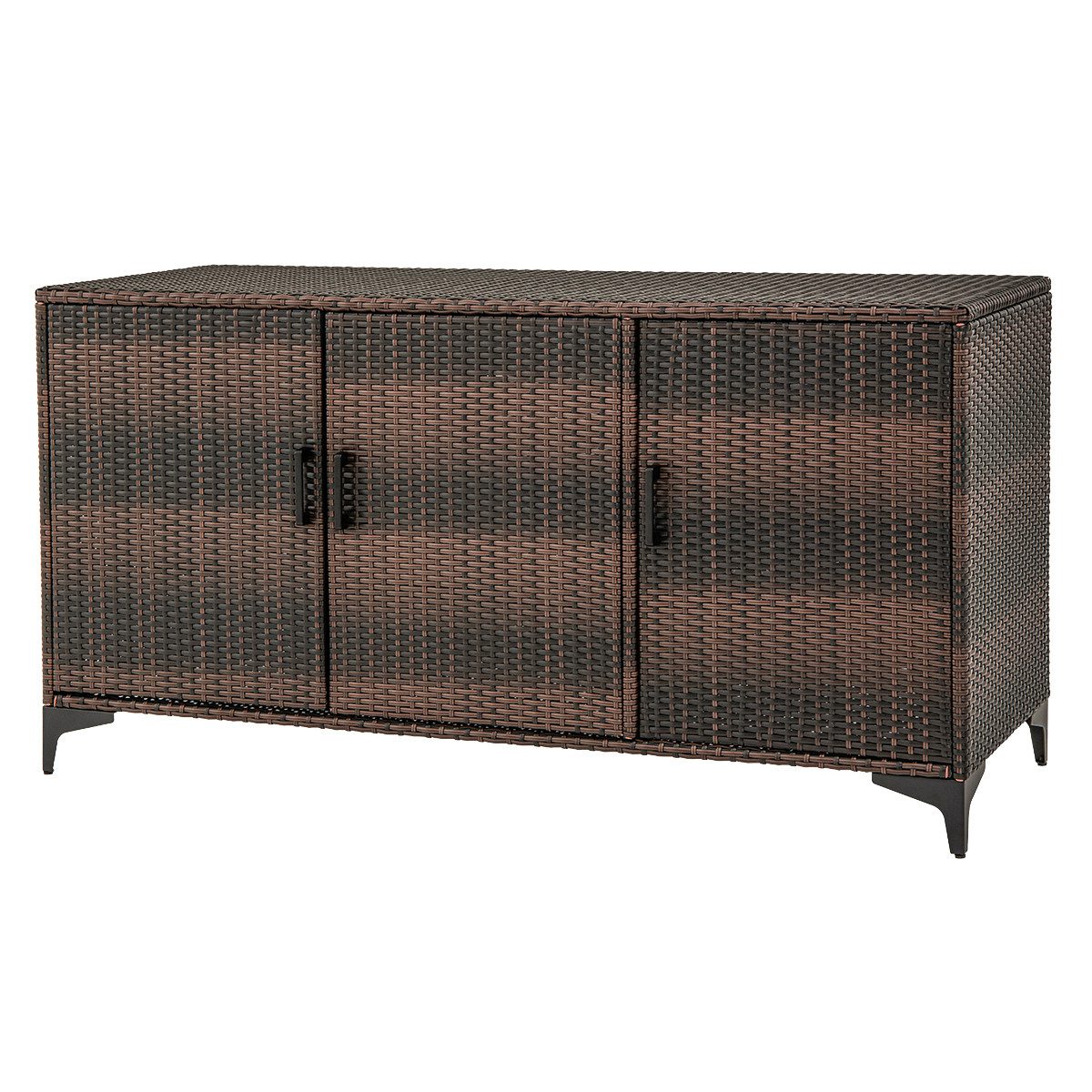 KOMFOTTEU Garten-Geräteschrank, 318L Gartenschrank Rattan, mit günstig online kaufen