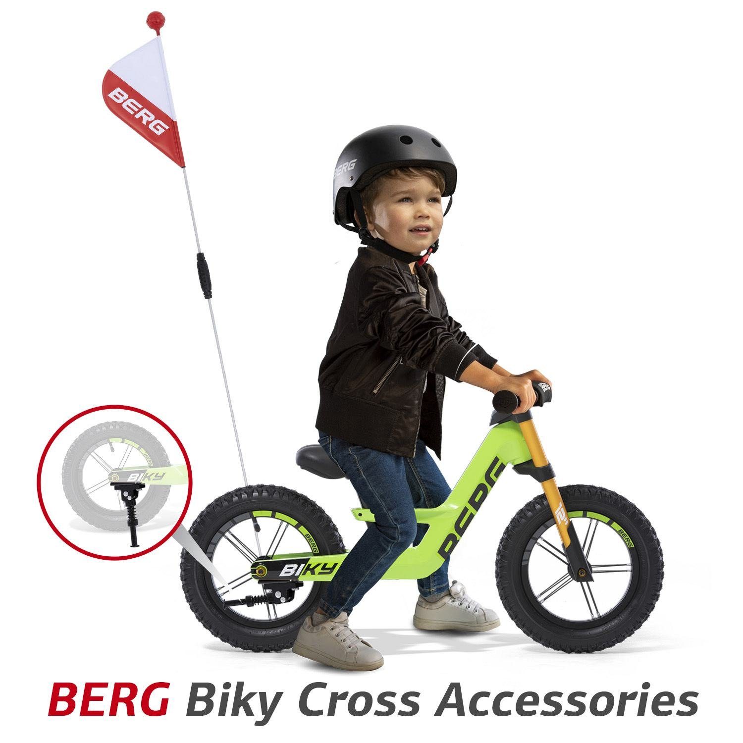 BERG Cross Biky Berg Go-Kart 12" Lenkradpolster Green mit Laufrad grün