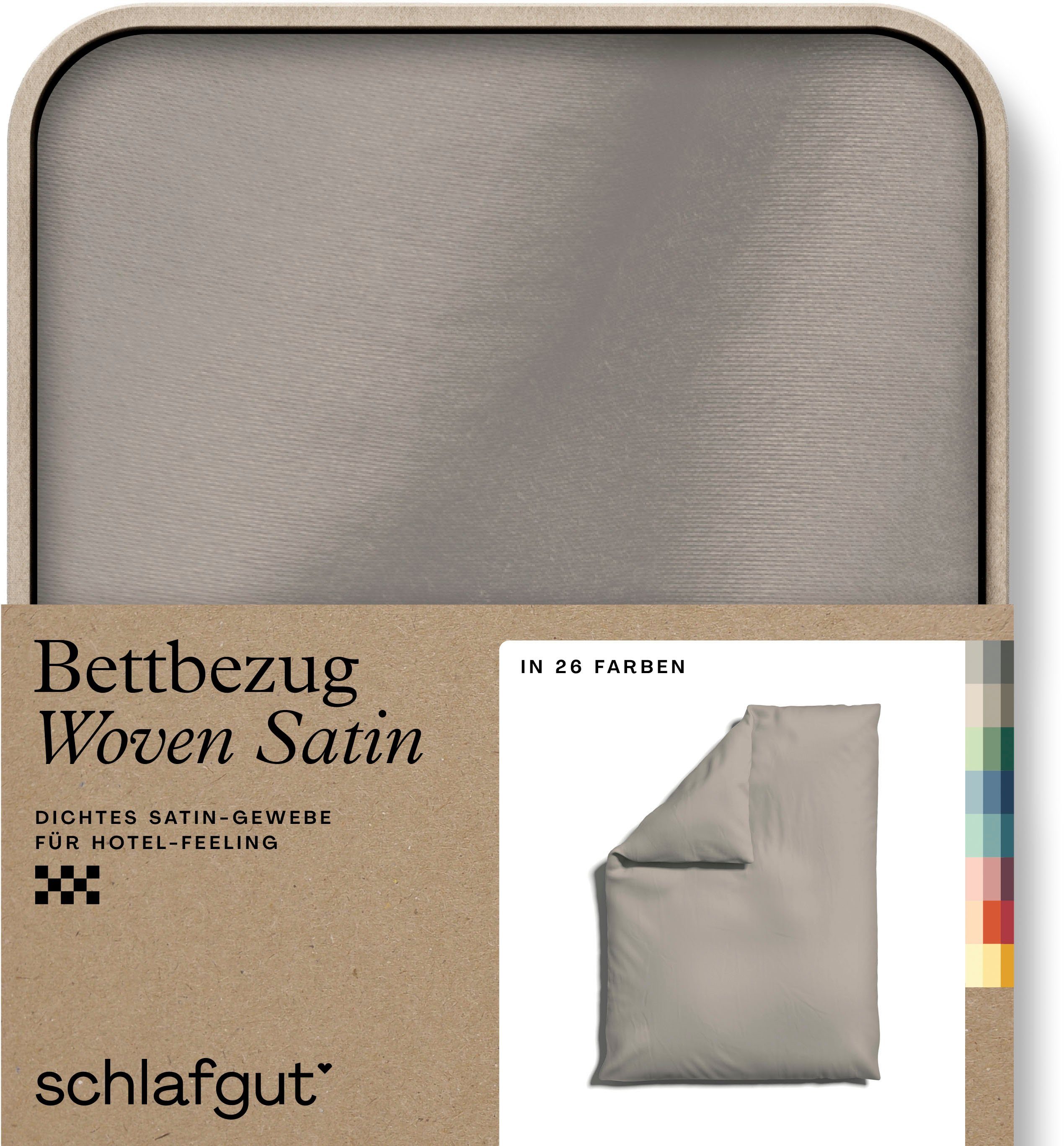 Schlafgut Bettbezug Premium Woven Satin, 100% Baumwolle, Fadendichte 300TC, (1 St), besonders dicht gewebt, Mix & Match: passender Kissenbezug erhältlich