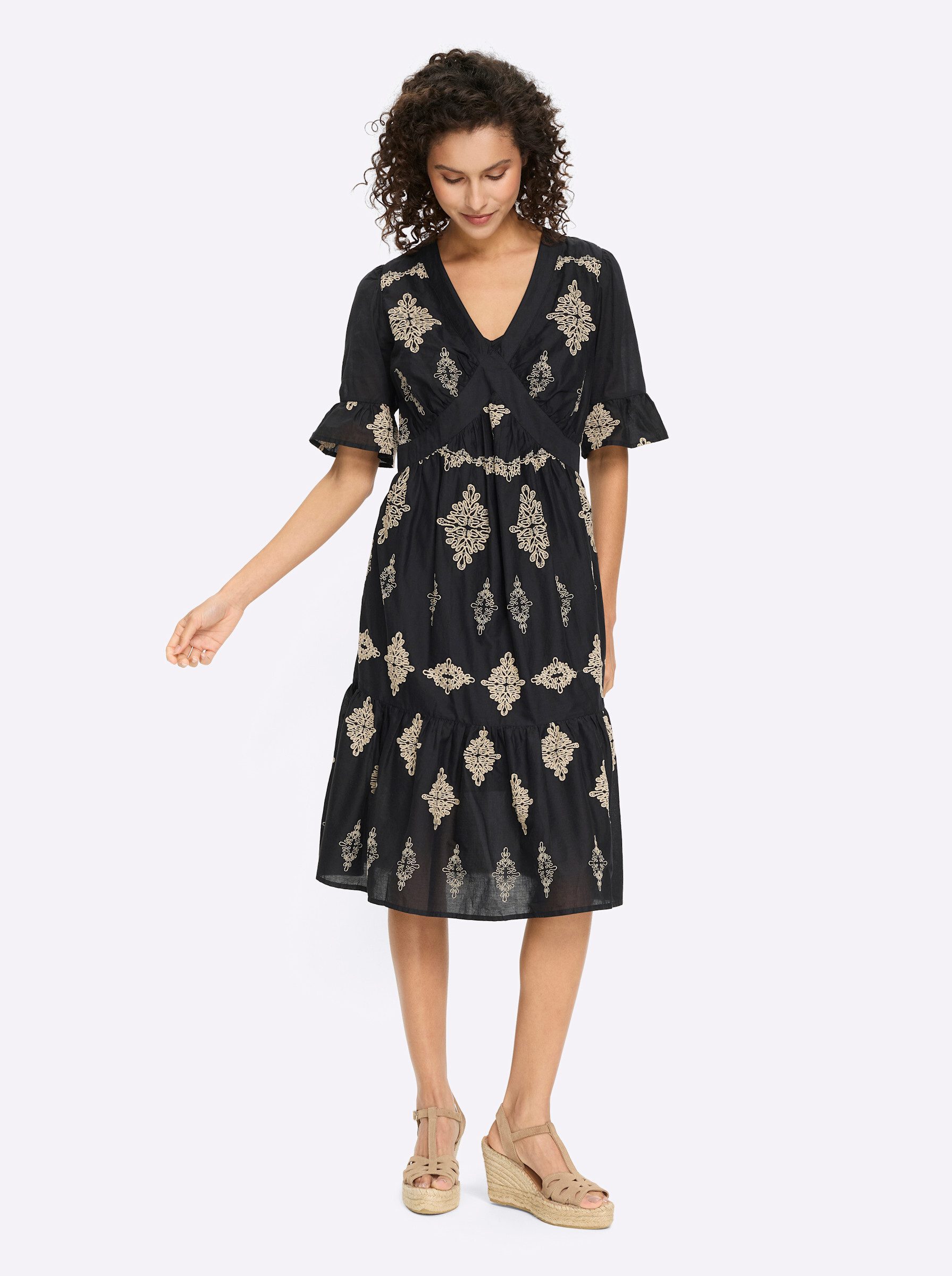 heine Etuikleid Kleid Langarm