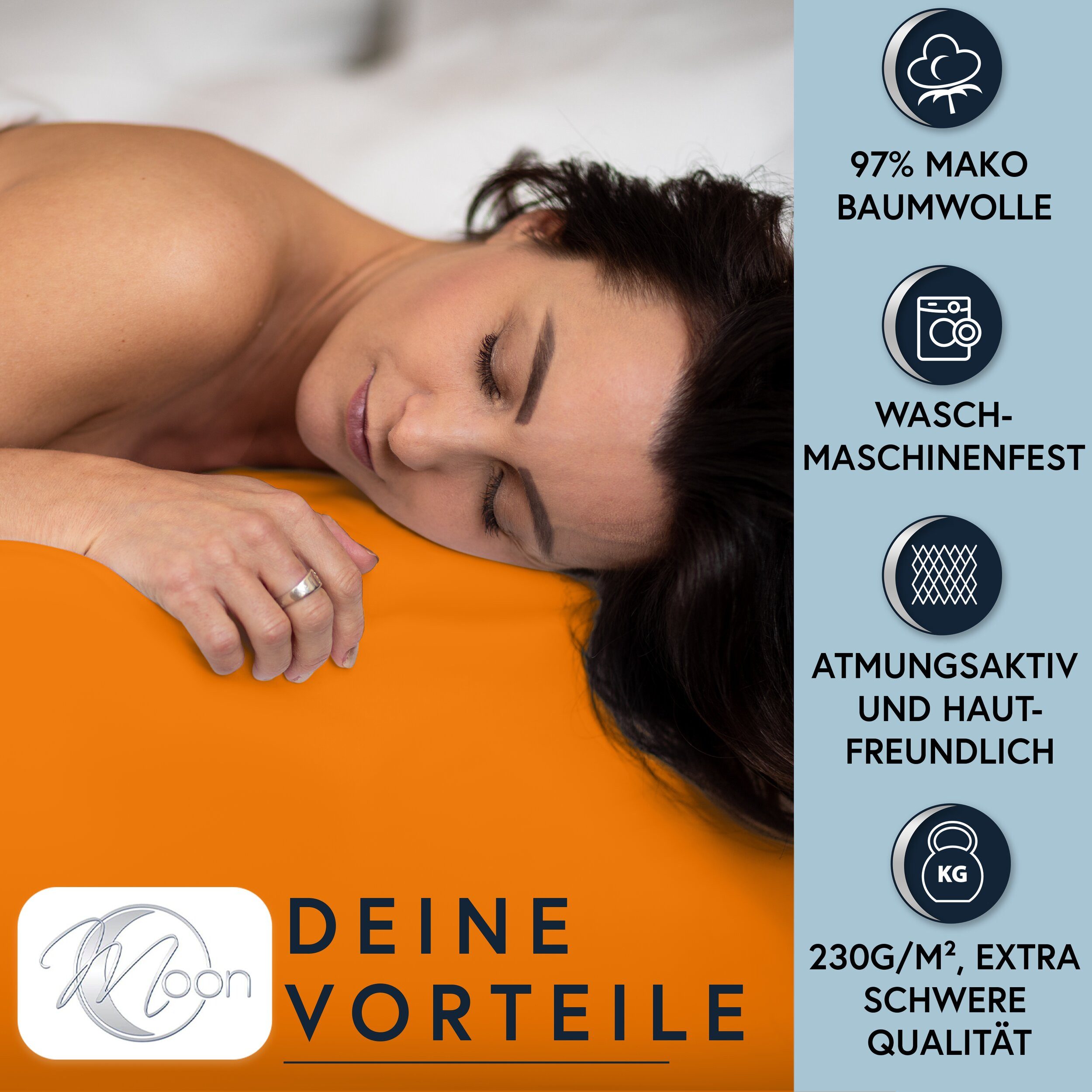 MOON Heimtextilien Spannbettlaken MOON-Luxury Spannbettlaken Jersey günstig online kaufen