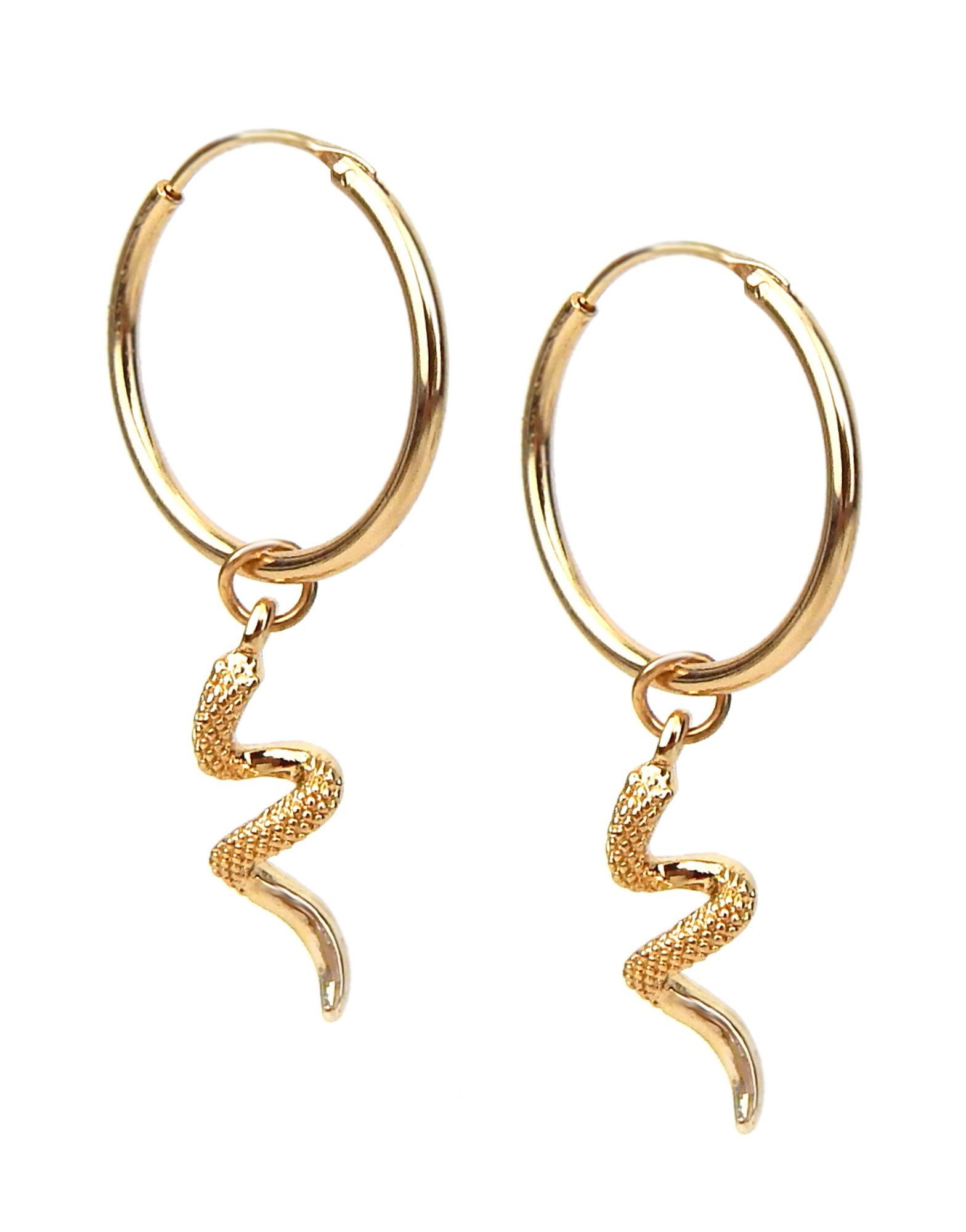 Ella Jonte Paar Creolen, kleine Creolen mit Schlange Trend Ohrschmuck