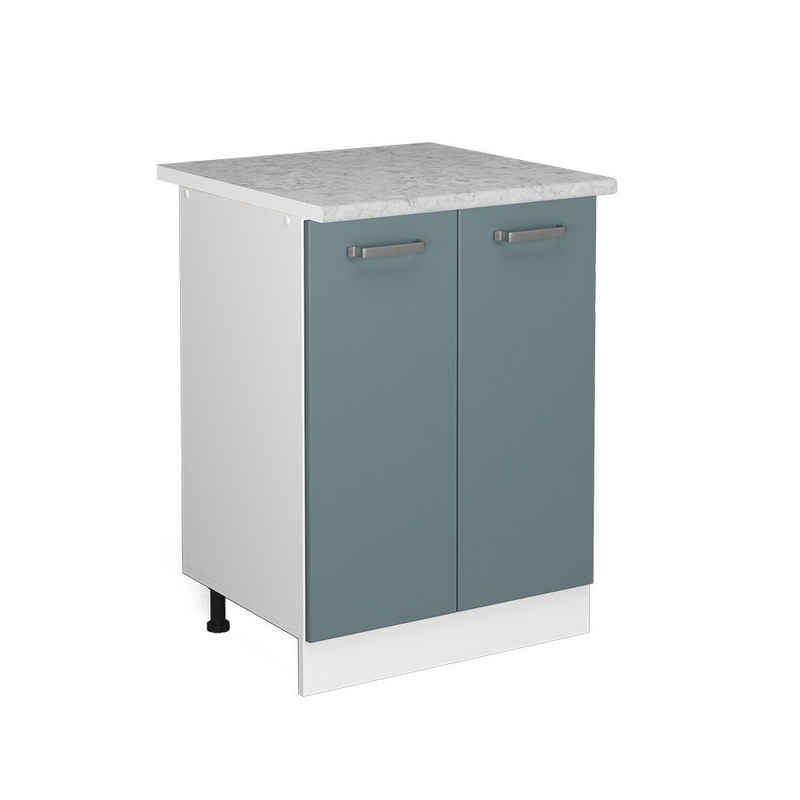 Vicco Unterschrank Küchenschrank R-Line Solid Weiß Blau Grau 60 cm mit Arbeitplatte