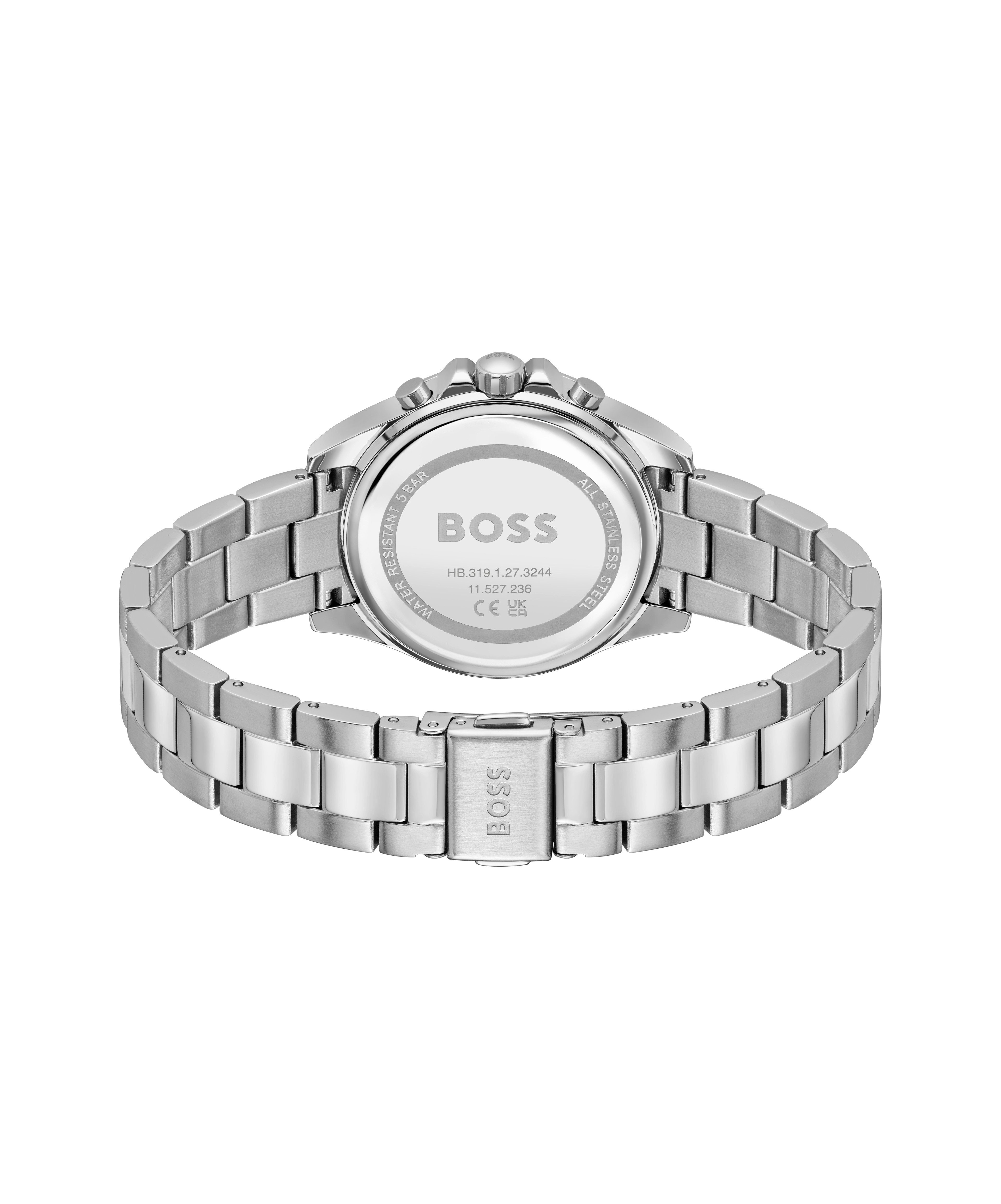 BOSS Multifunktionsuhr ALLEY 1502826, Quarzuhr, Armbanduhr, Damenuhr, Edelstahlarmband, analog, Tag
