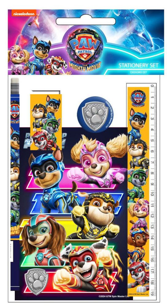 PAW PATROL Kreativset Paw Patrol Power Up Schreibwaren-Set, 5-teilig