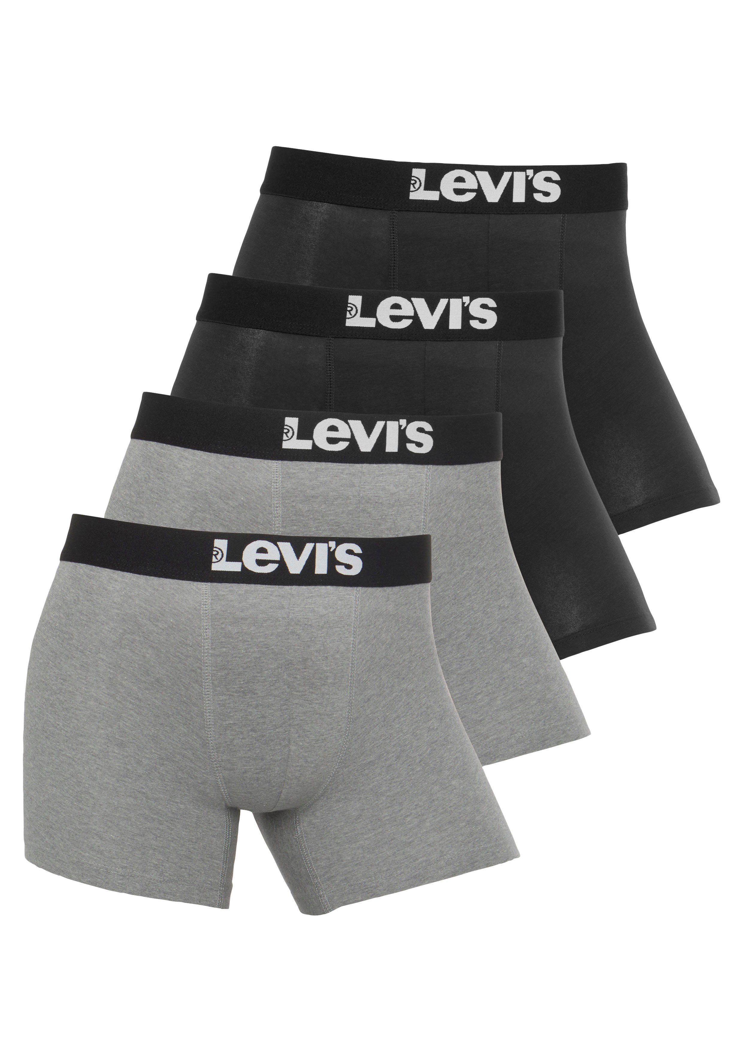 Levi's® Boxershorts Men Solid Logo Boxer 4er Pack (Packung, 4-St) Superweicher Baumwollstretch