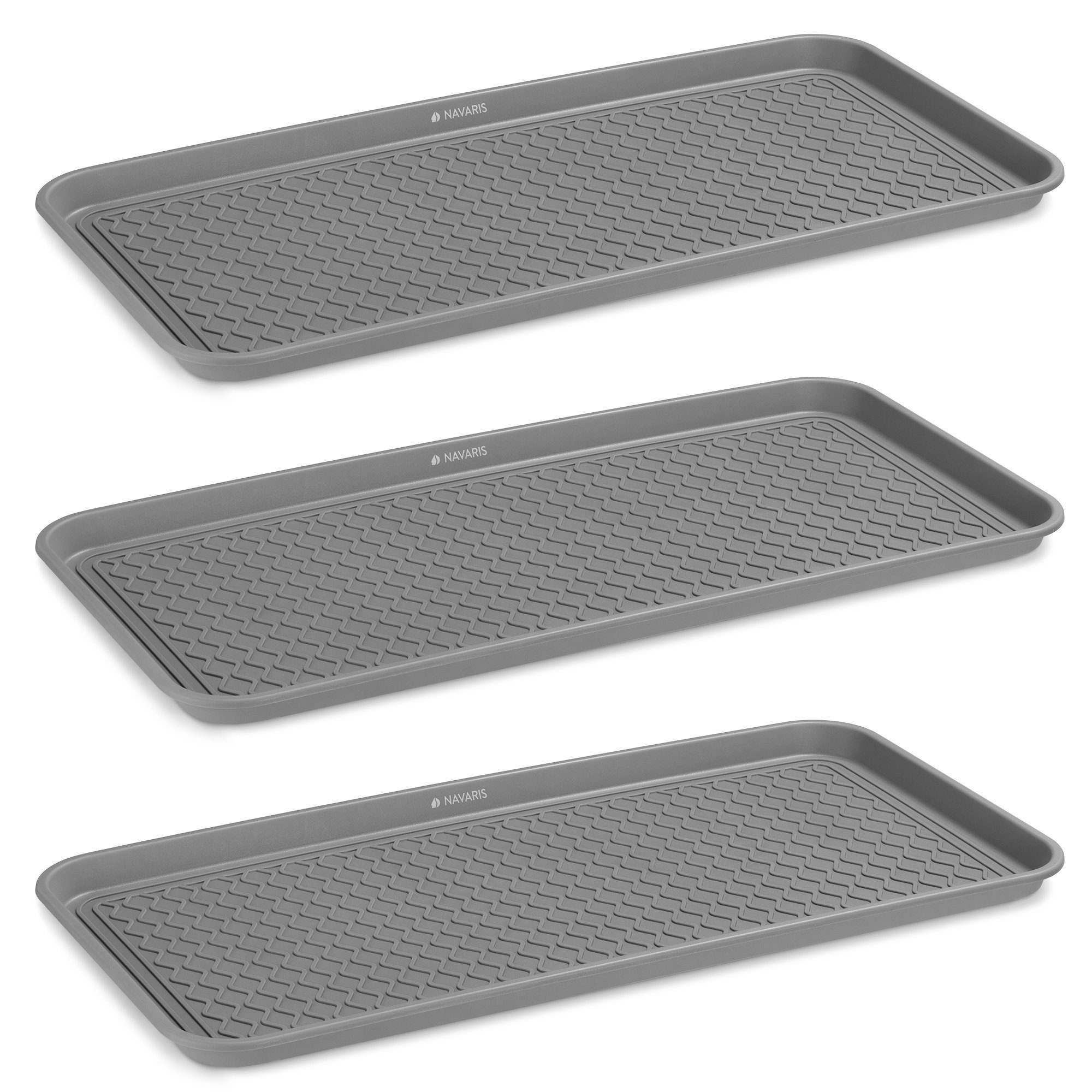 Navaris Schuhabtropfschale Schuhabtropfschale 3er Set mit erhöhtem Rand - Abtropfschale (1-tlg)