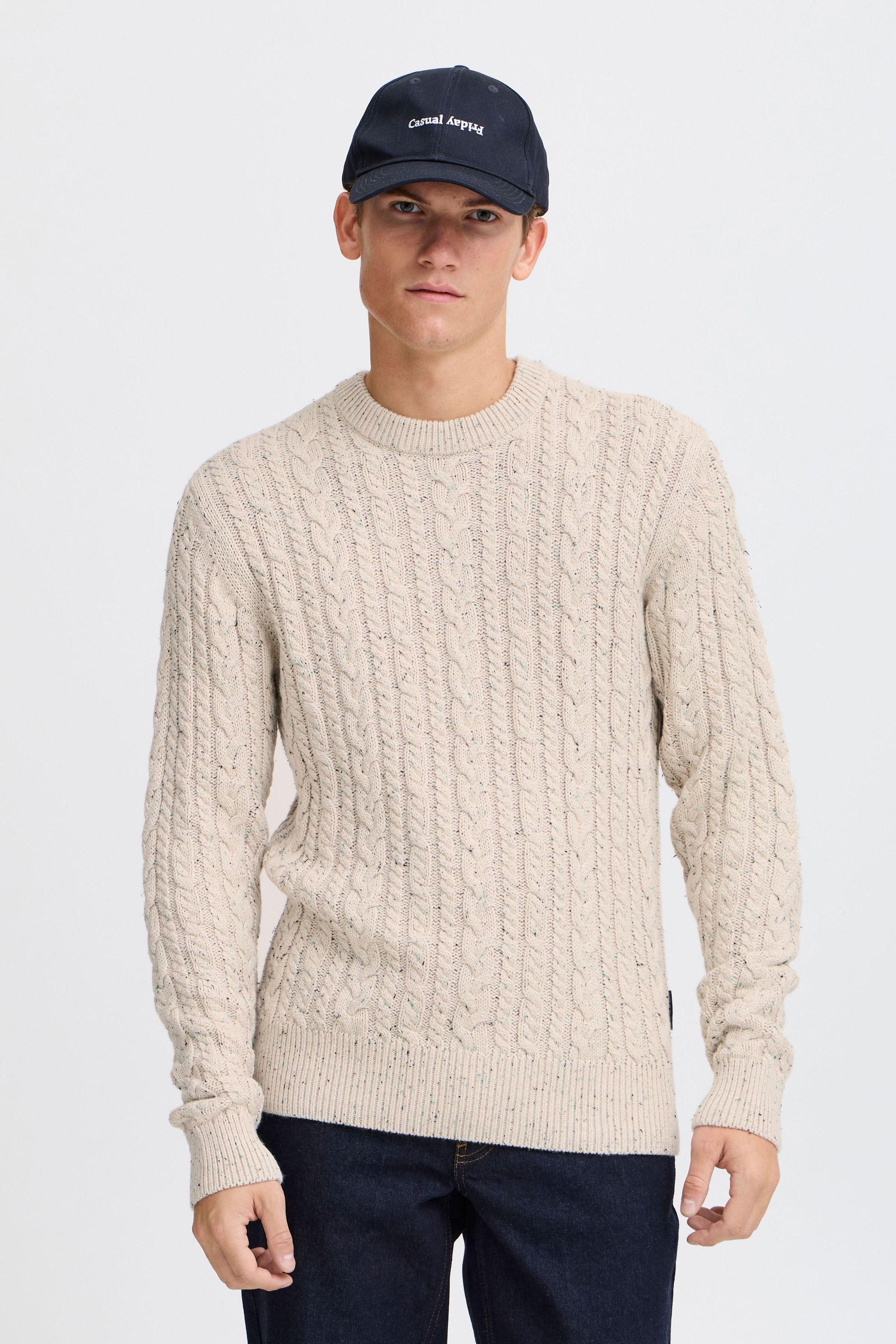 Strickpullover CFKARL cable crew neck knit with neps