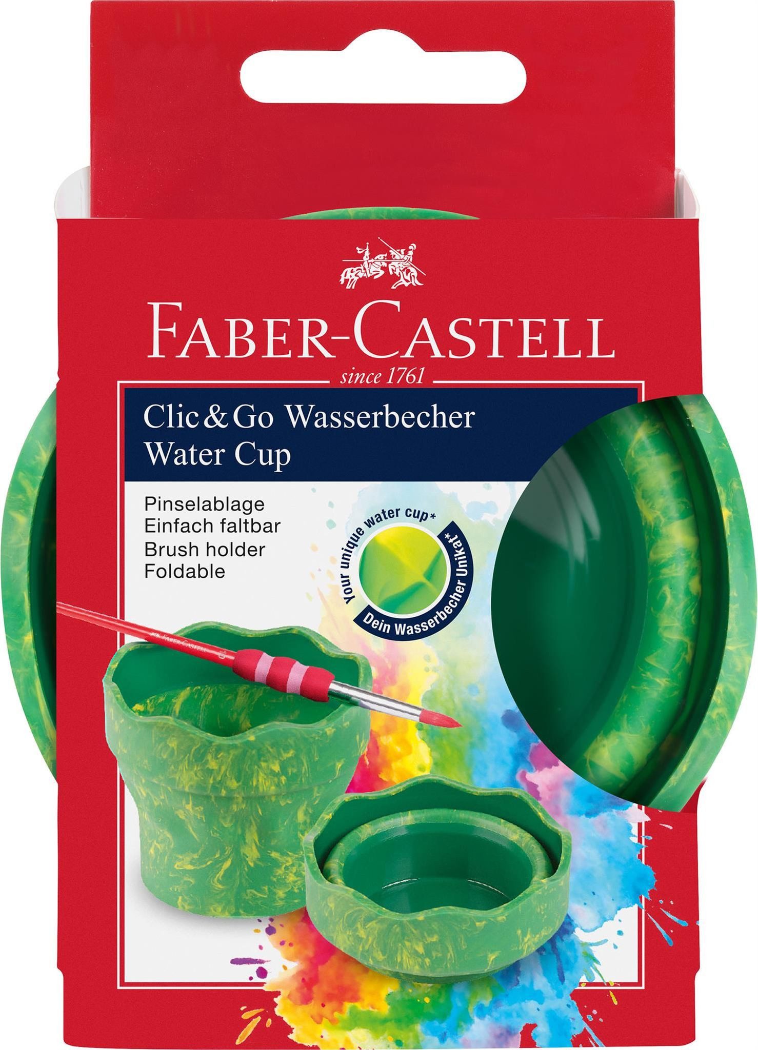 Faber-Castell Malbecher Faber Castell Wasserbecher Clic&Go grün marble