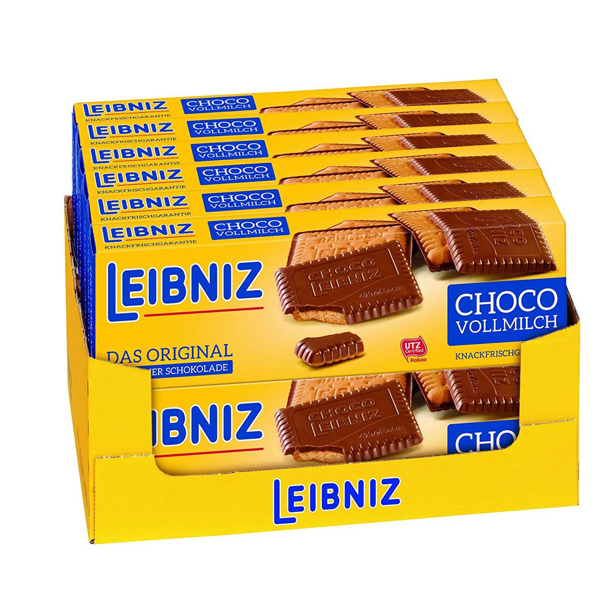 LEIBNIZ Kekse, Leibniz Choco Butterkeks mit knackiger Schokolade 125g 12er Pack