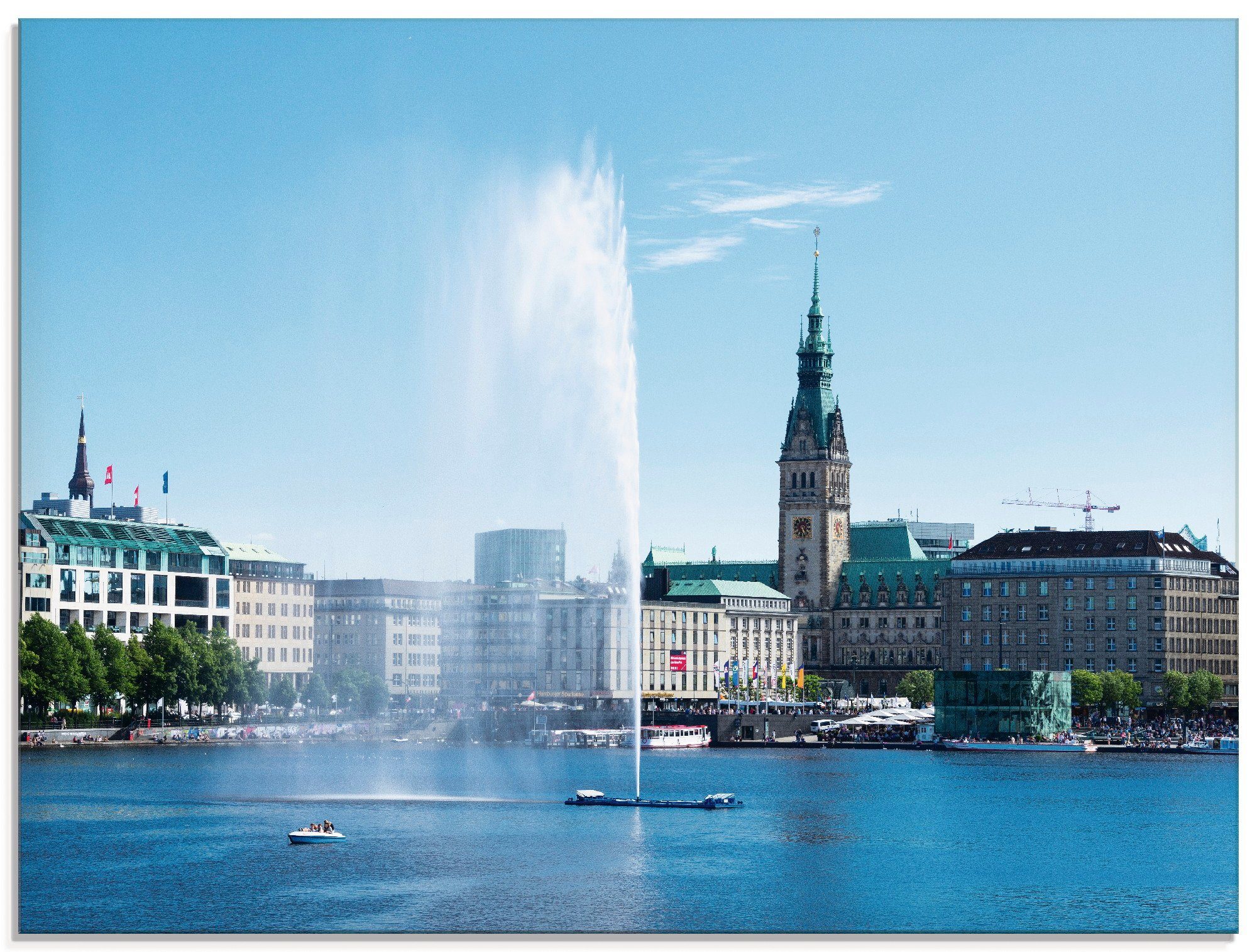 Artland Glasbild Hamburg Alsterfontäne mit Rathaus, Deutschland (1 St), in verschiedenen Größen