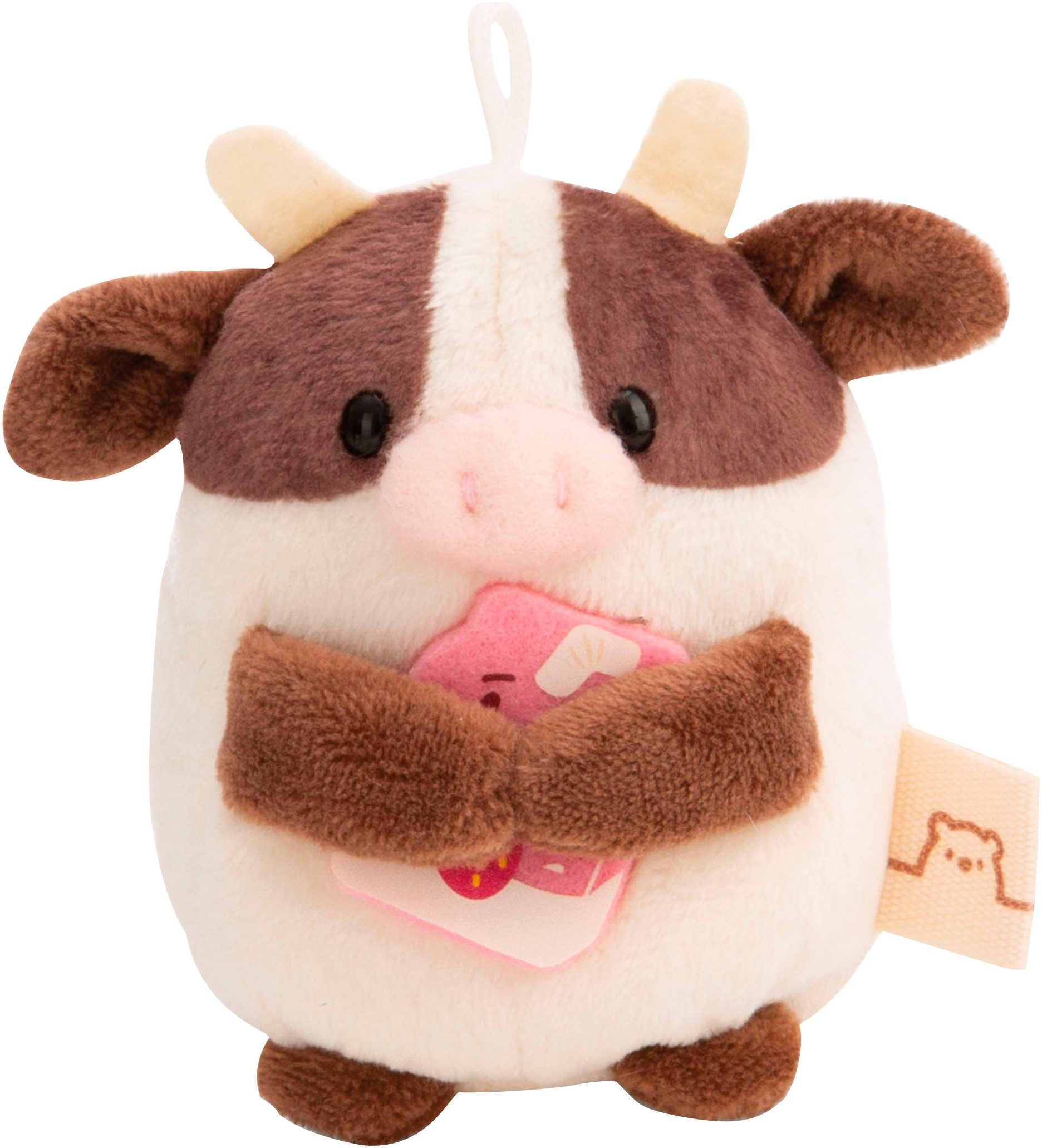 Nici Kuscheltier mymochi, Set Kuh Moona 8 cm mit Milch-Shake und Softeiskostüm