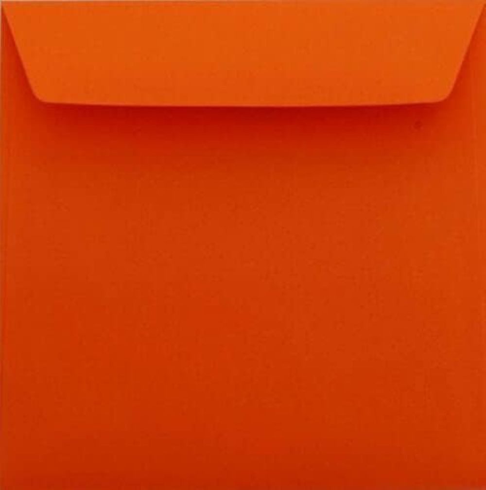 Briefumschläge24Plus Briefumschlag 25 St. 18 x 18 cm Briefumschläge Quadratisch Hafttklebend Mandarine, 180 x 180 mm Briefumschläge Recyceltes Material