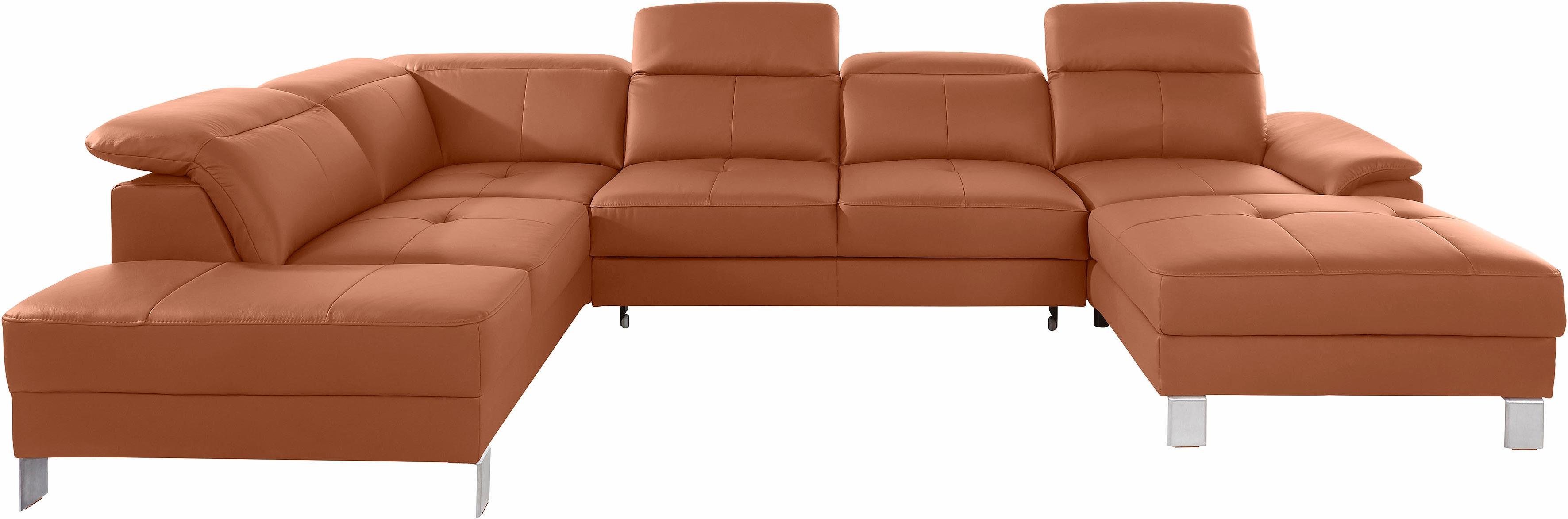 exxpo - sofa fashion Wohnlandschaft Mantua 2, U-Form, inkl. Kopf- bzw. Rückenverstellung, wahlweise mit Bettfunktion