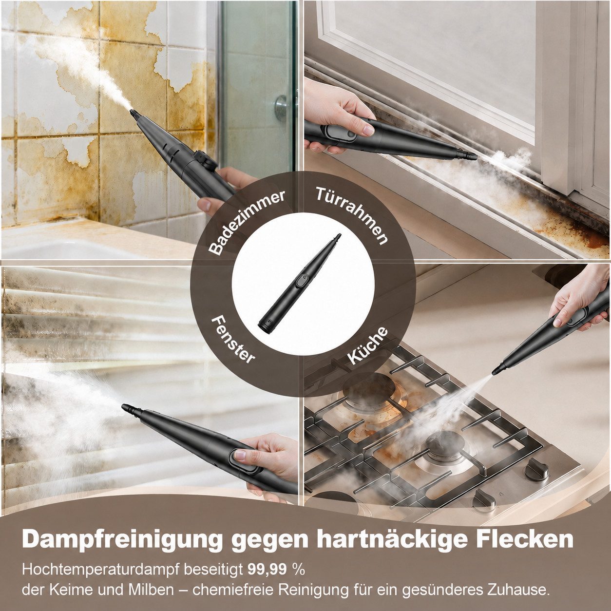 Grenintol Teppichreinigungsgerät,Waschsauger,Teppichreiniger,Polsterreiniger Gerät mit Dampferhitzung, 1650 W, Fleckenreiniger 35 KPA starke Saugleistung, Die Dampftemperatur ist verstellbar von 65°C bis 100℃, Tiefenreinigung in vier Modix, Für Küchenfett, Teppiche, Polstermöbel, Sofas, Autos, Haustiere.