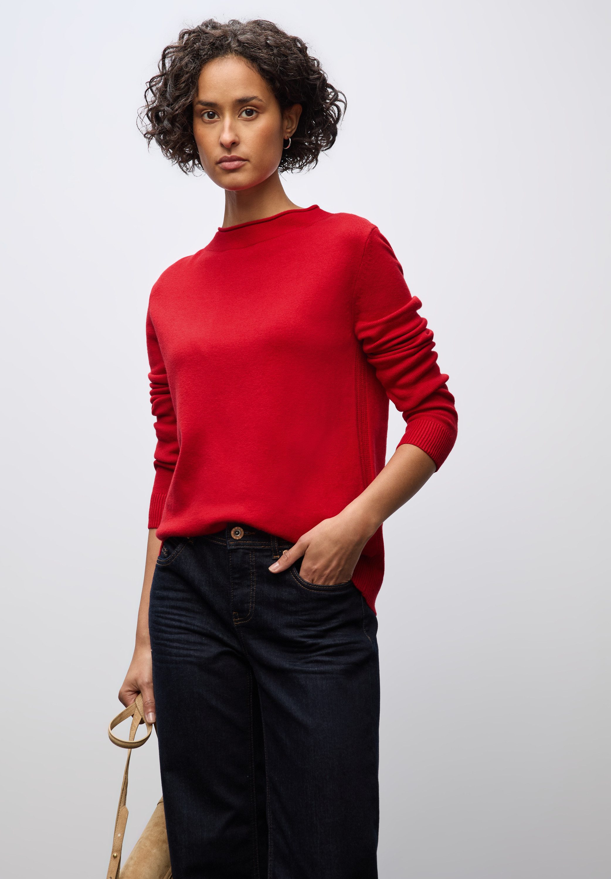 STREET ONE Strickpullover mit feiner Rollkante günstig online kaufen