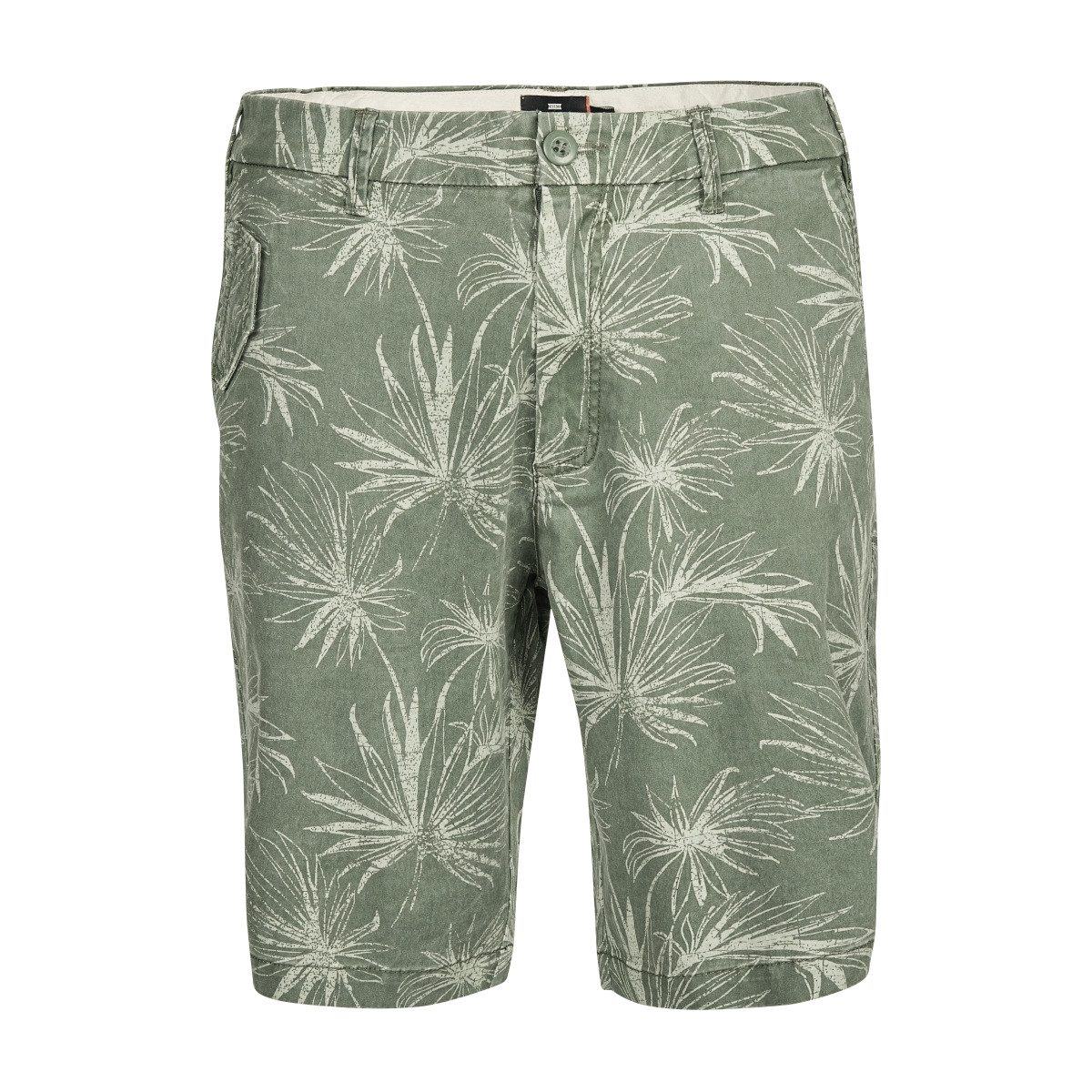 Chinoshorts Replika Übergrößen Chino-Shorts Palmenprint grün