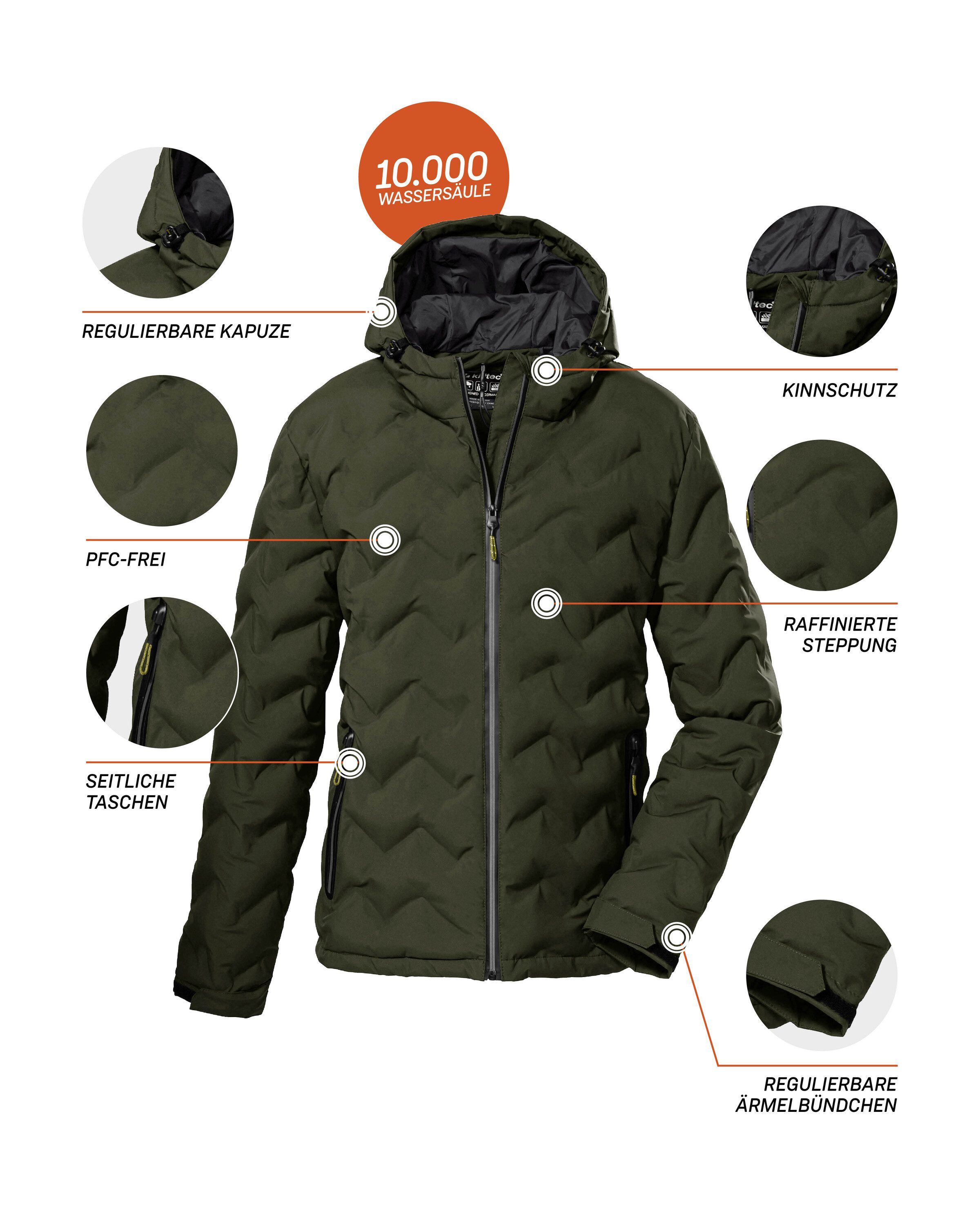 Killtec Steppjacke KOW 119 MN QLTD JCKT Wasser- und windabweisende Jacke mit verstellbarer Kapuze