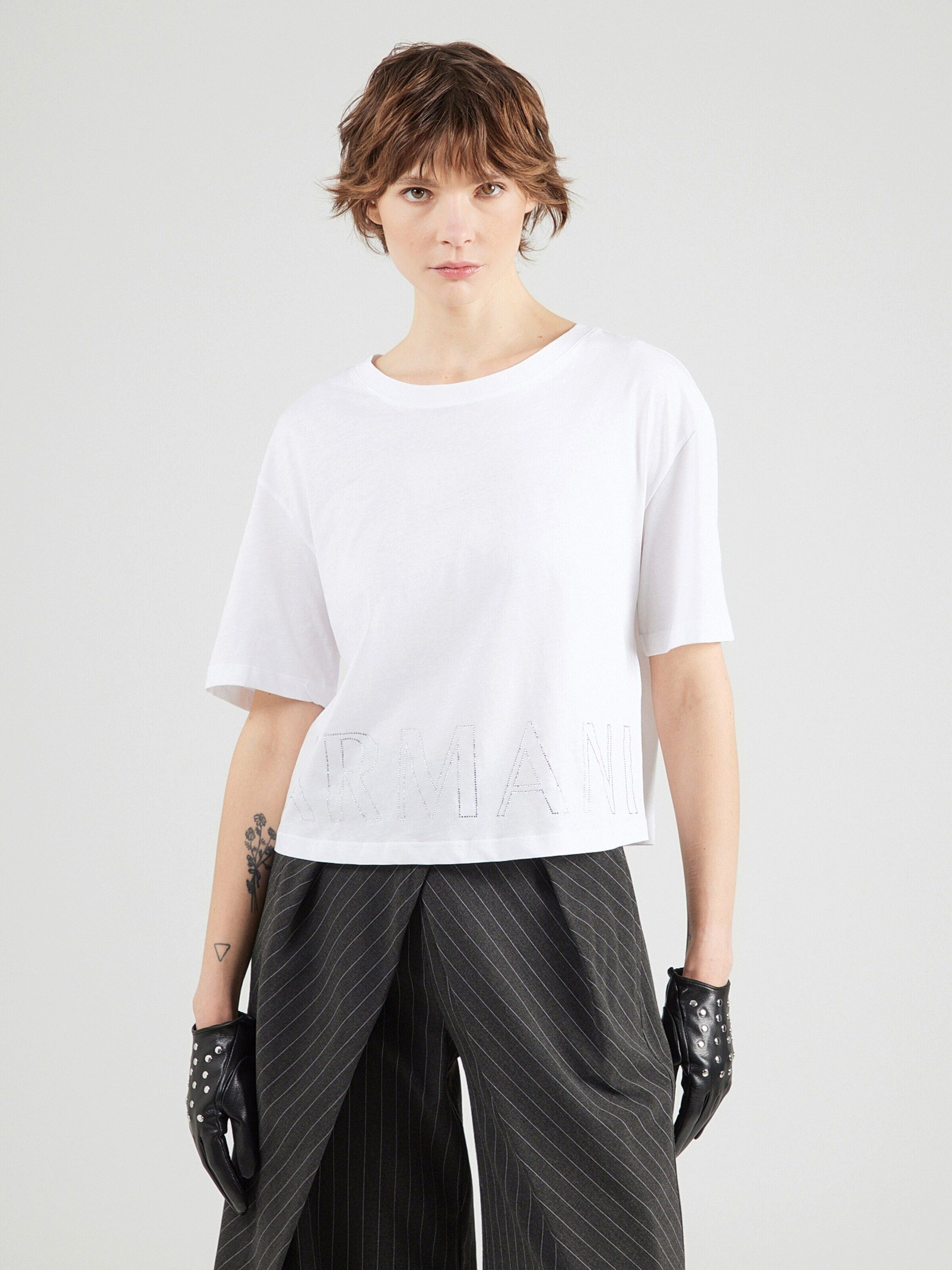 ARMANI EXCHANGE Rundhalsshirt (1-tlg) Ziersteine