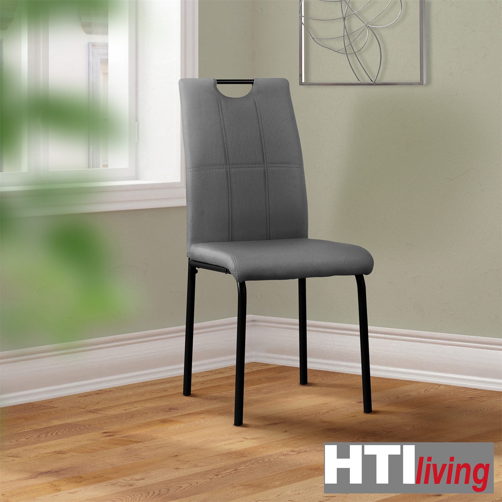 HTI-Living Polsterstuhl Esszimmerstuhl Denton Webstoff Hellgrau 4er-Set (Se günstig online kaufen
