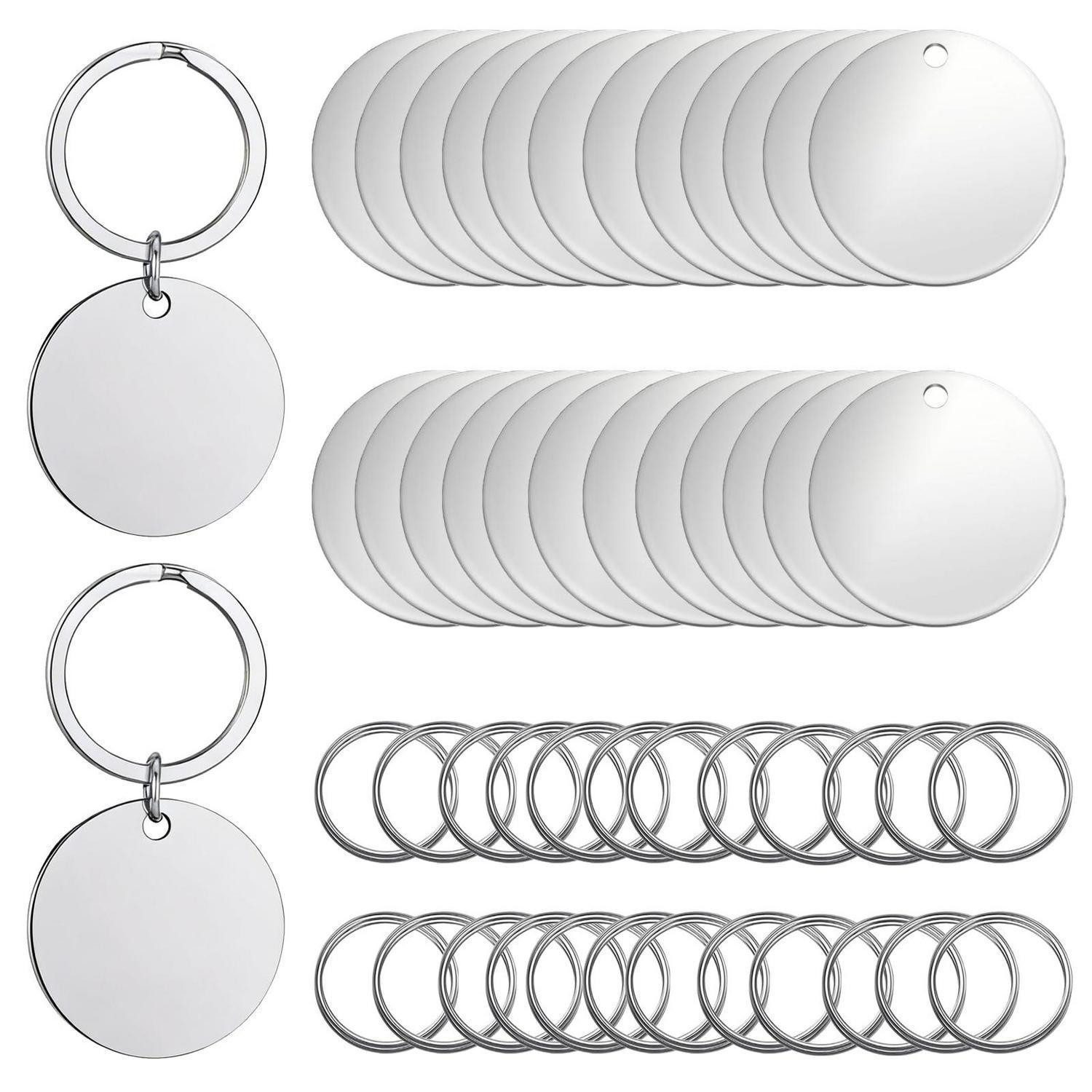 LuxusKollektion Dog Tag Anhänger Hundemarke Blanko Edelstahl Rund 24St. DIY