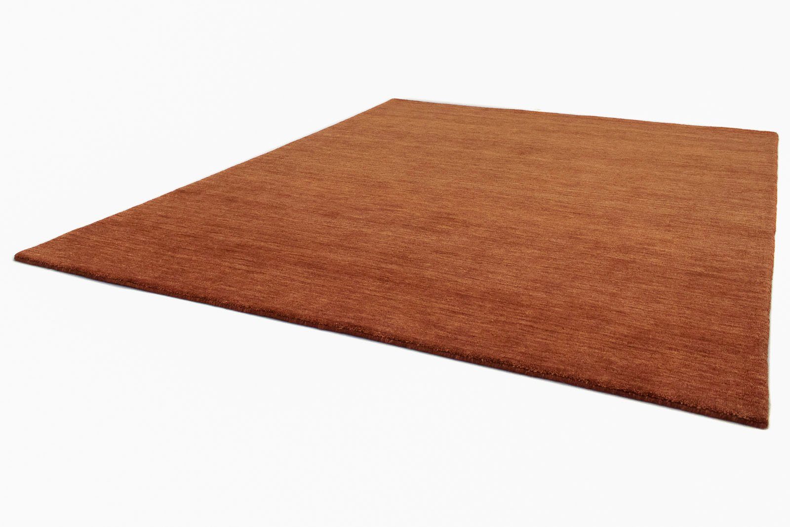 Wollteppich Einfarbig Marrone 400 18 x 80 mm, Sehr cm, Höhe: morgenland, rechteckig, Flor weicher