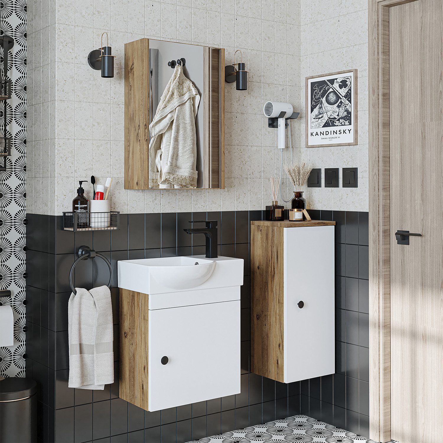 Roomart Badmöbel-Set PUNTO-SET, (Badmöbelset Unterschrank mit günstig online kaufen