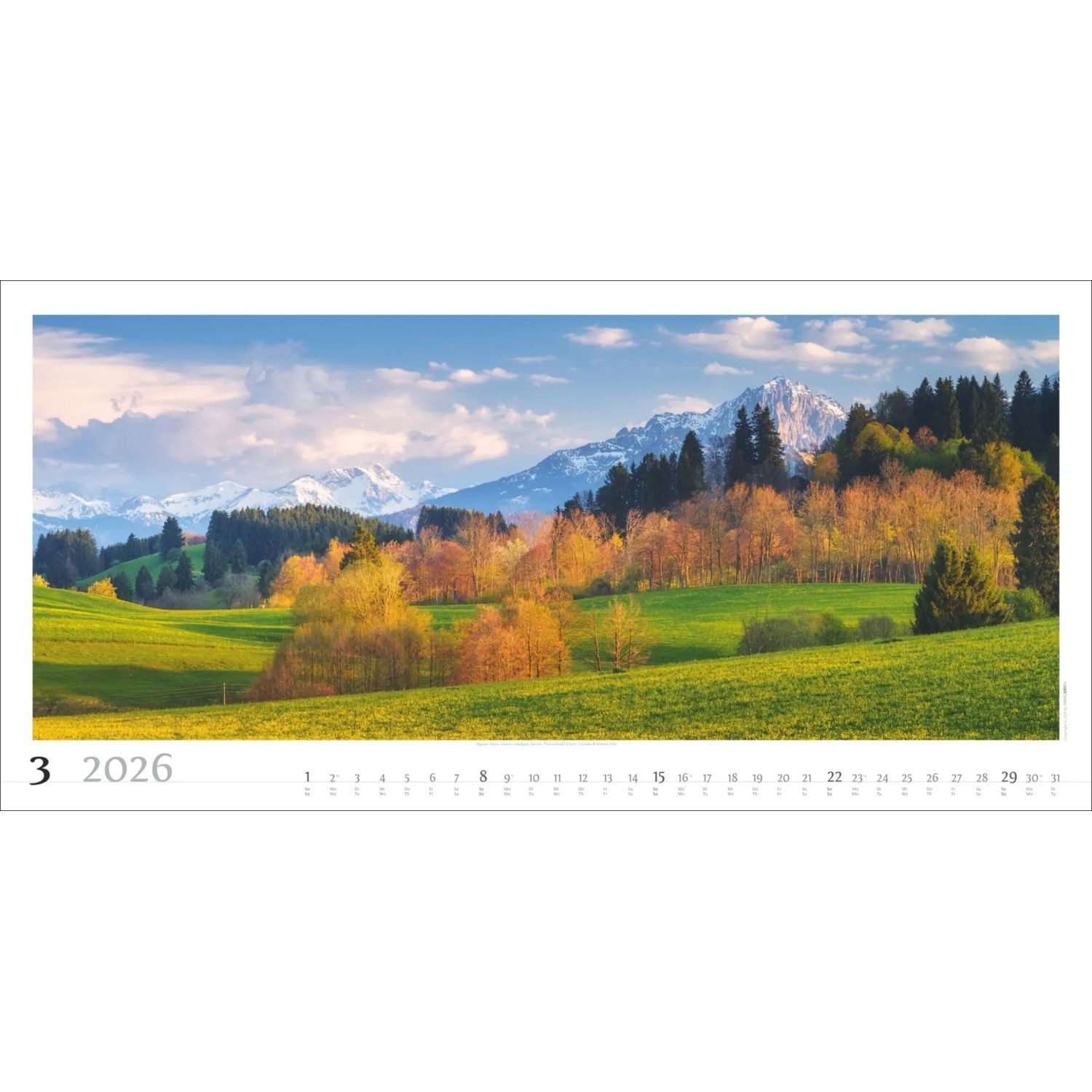 Wandkalender Alpenpanorama Kalender 2026