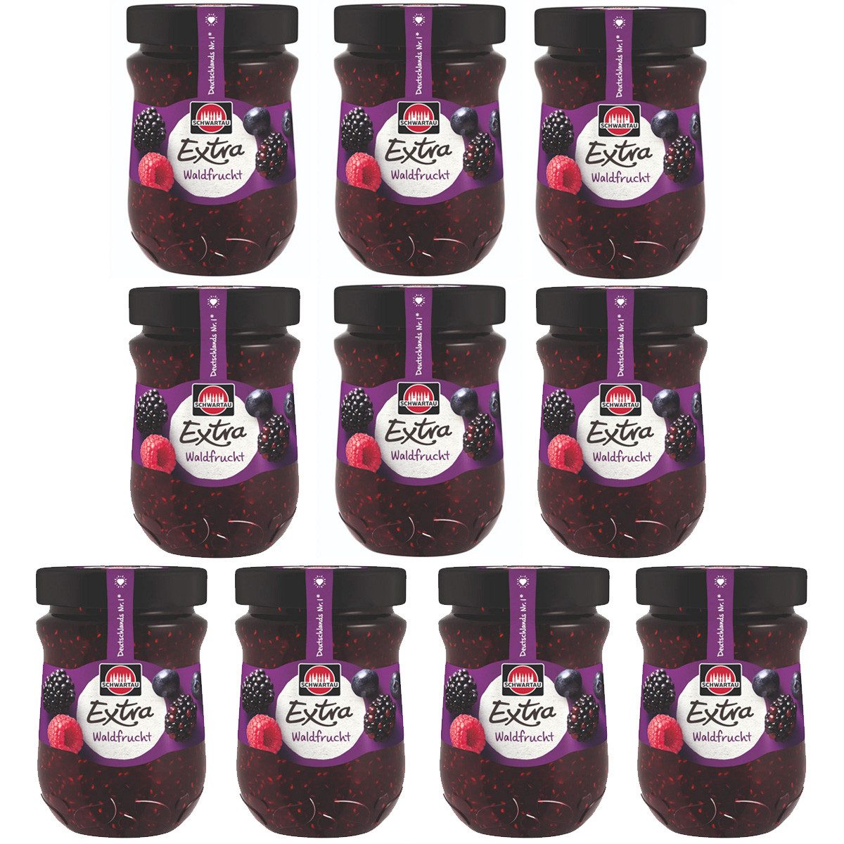 SCHWARTAU Fruchtaufstrich, Schwartau Extra Waldfrucht Frühstück Fruchtaufstrich 340g 10er Pack