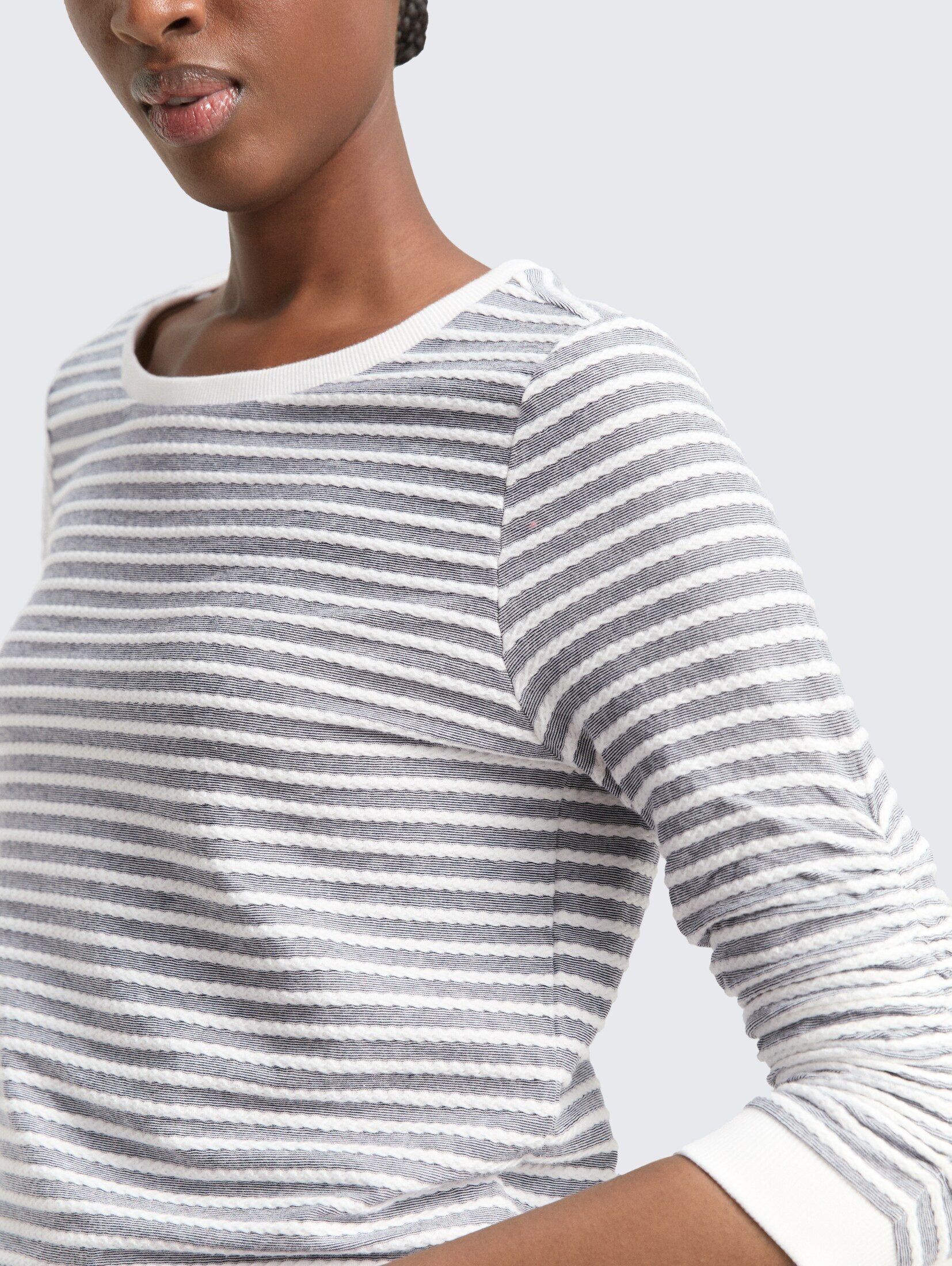 TOM TAILOR Denim Sweatshirt Strick & Sweatshirts Sweatshirt mit Streifenmuster