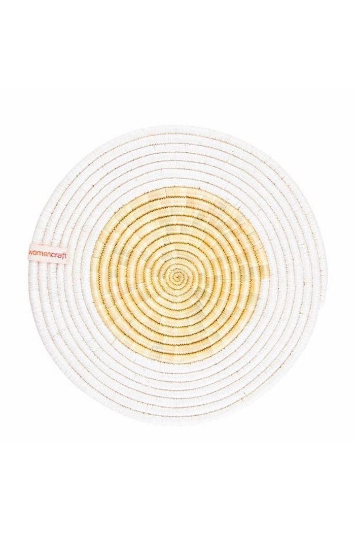 WomenCraft Platzteller 1er Upcycling Tischset - M/L - Weiß, Handgefertigt · Recyceltes Glas · Unikat