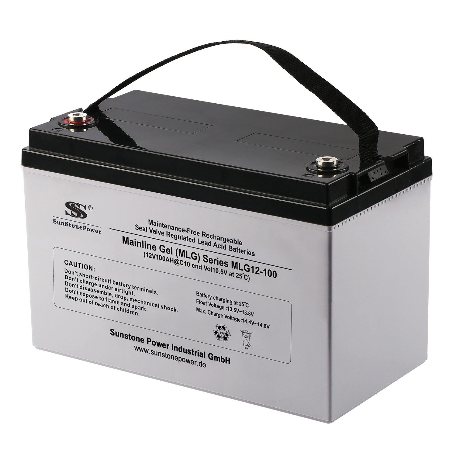 Sunstone Power 12V 100AH Blei Gel Akku Batteriespeicher für Solar USV Anlage, 0% MWST Bleiakkus 100000 mAh (12 V), wiederaufladbar, zyklenfest