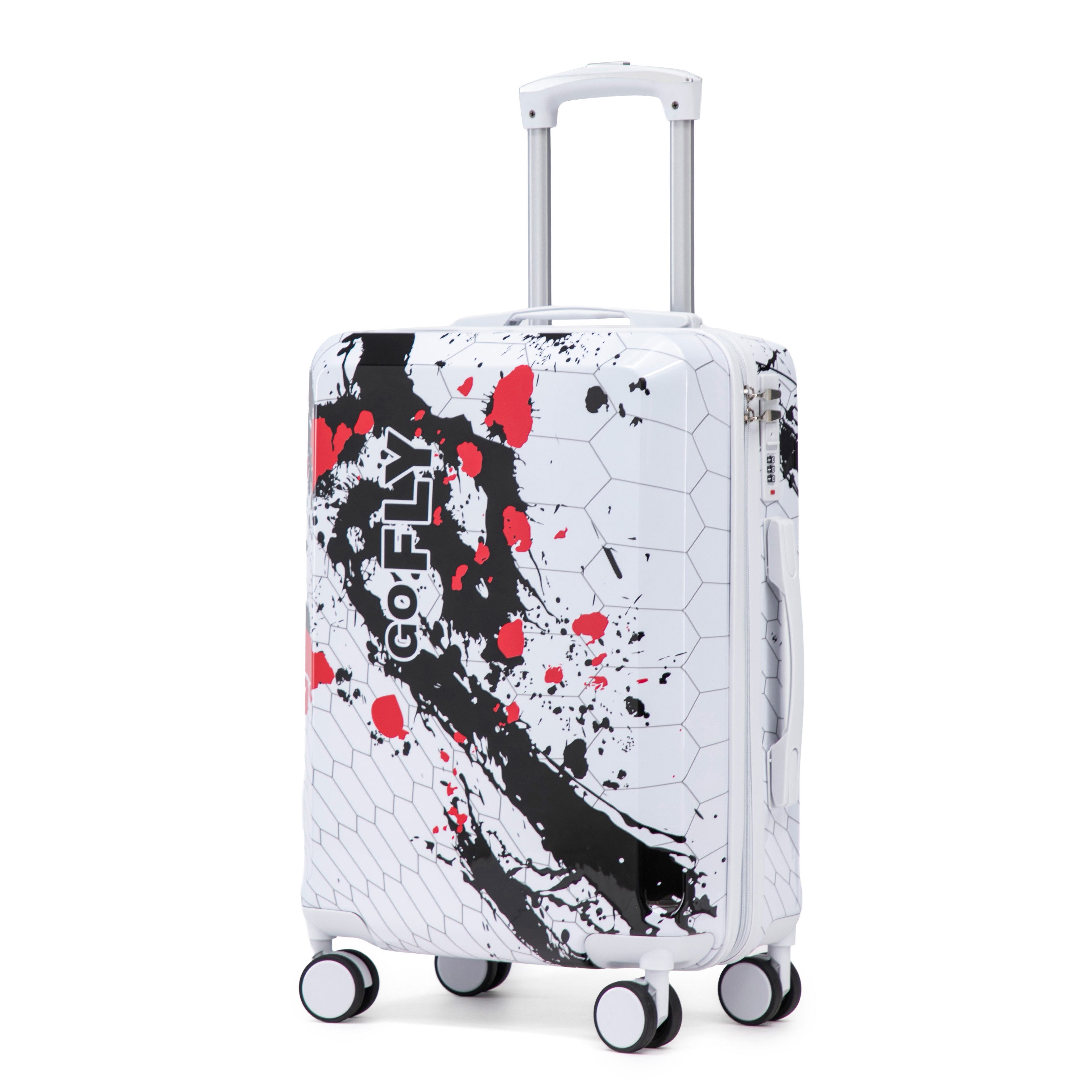 OKWISH Kofferset mit bedrucktem Muster und Zahlenschlos, 4 Rollen, (PC‑Spinner‑Rad‑Koffer, 1 tlg., 39*22.5*55.5cm)