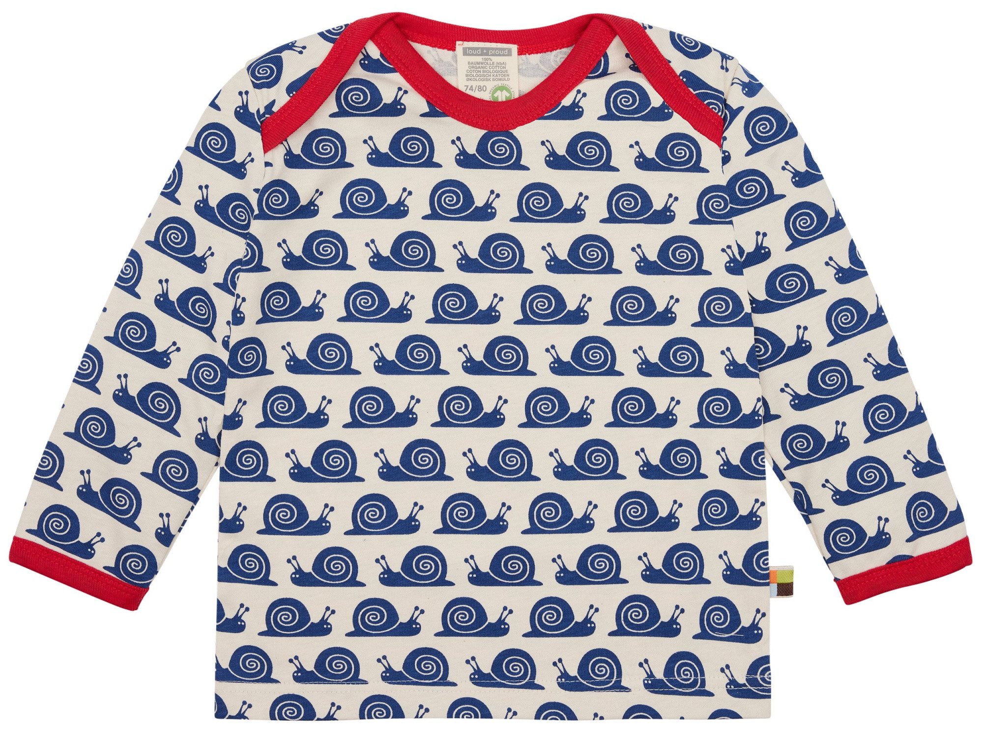 loud + proud Langarmshirt mit Druckmotiv Schnecken Bio Baumwolle, GOTS