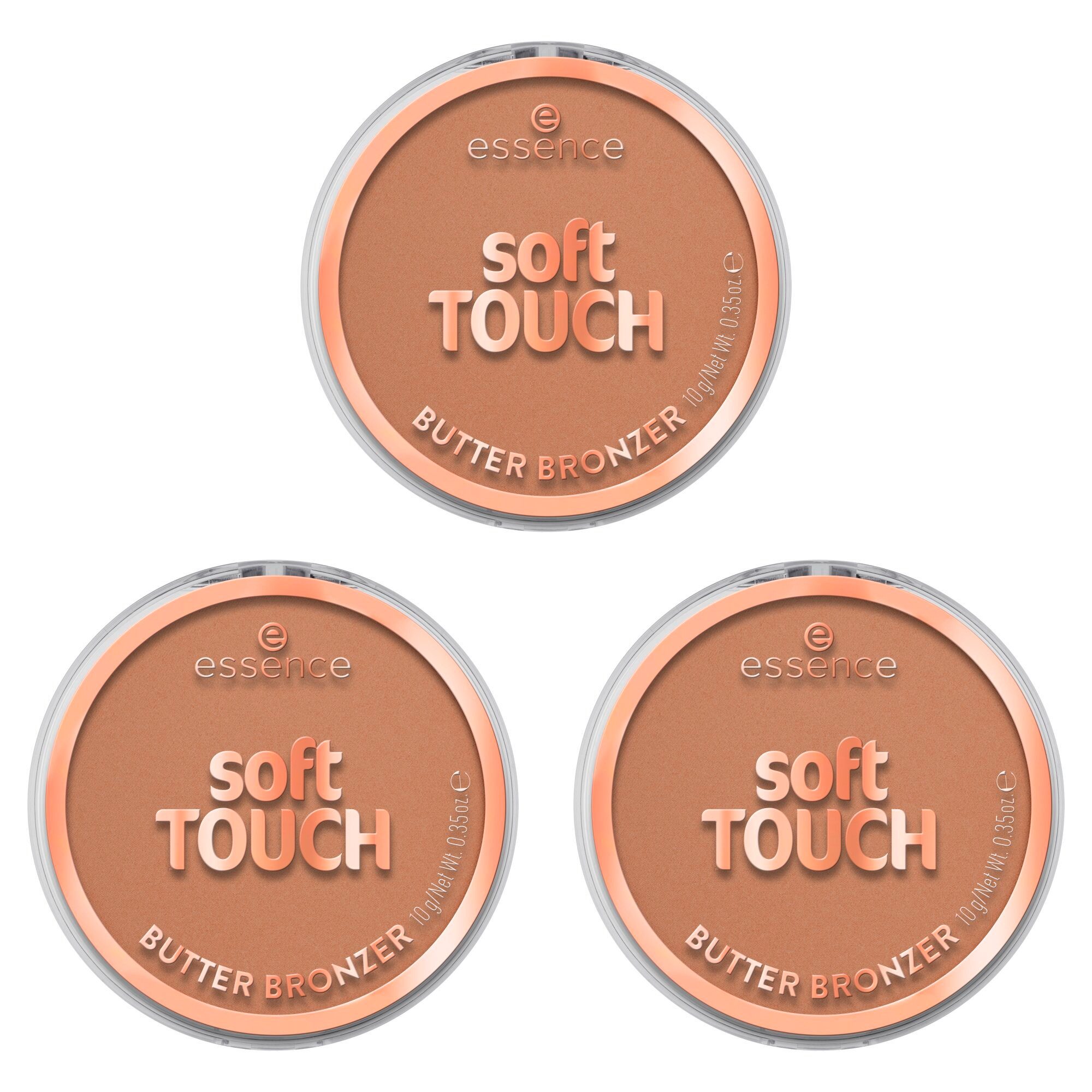 Essence Bronzer-Puder soft TOUCH BUTTER BRONZER, 3-tlg., 3-tlg., mittlere Deckkraft, bräunend, alle Hauttypen