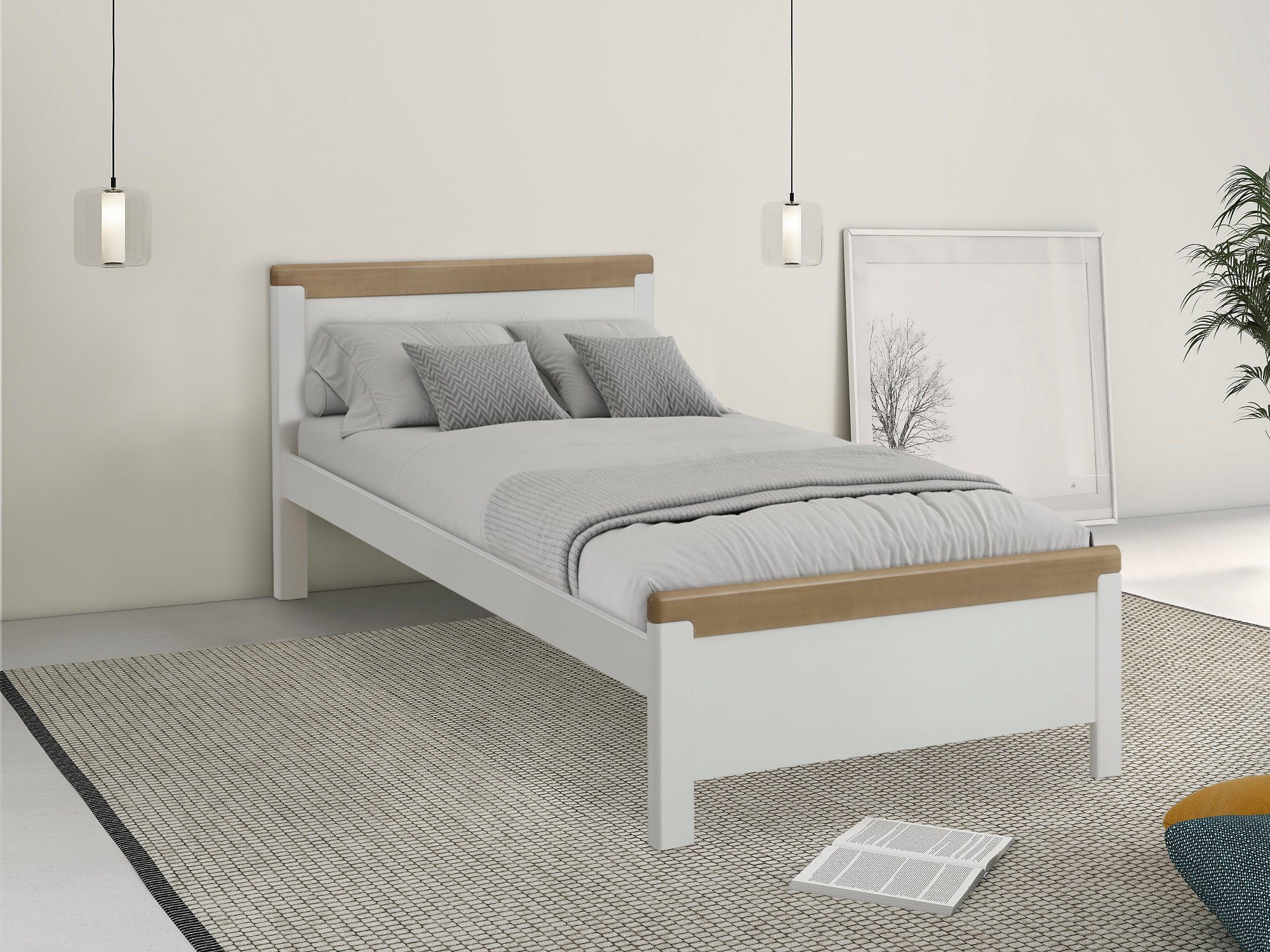 OTTO home Holzbett "CARITA", mit praktischem Rollrost, aus massivem Kiefernholz
