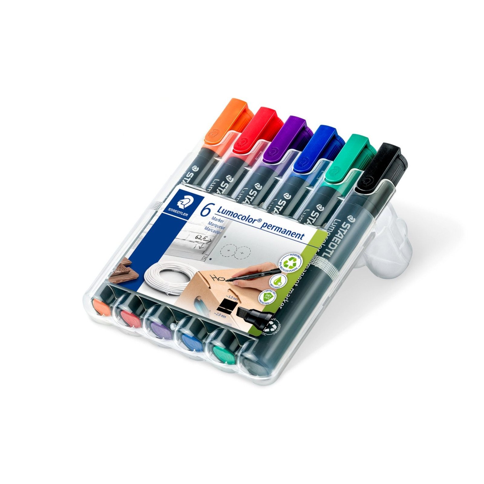 STAEDTLER Malstift STAEDTLER Lumocolor Permanent-Marker - 2+5 mm - 6er Box