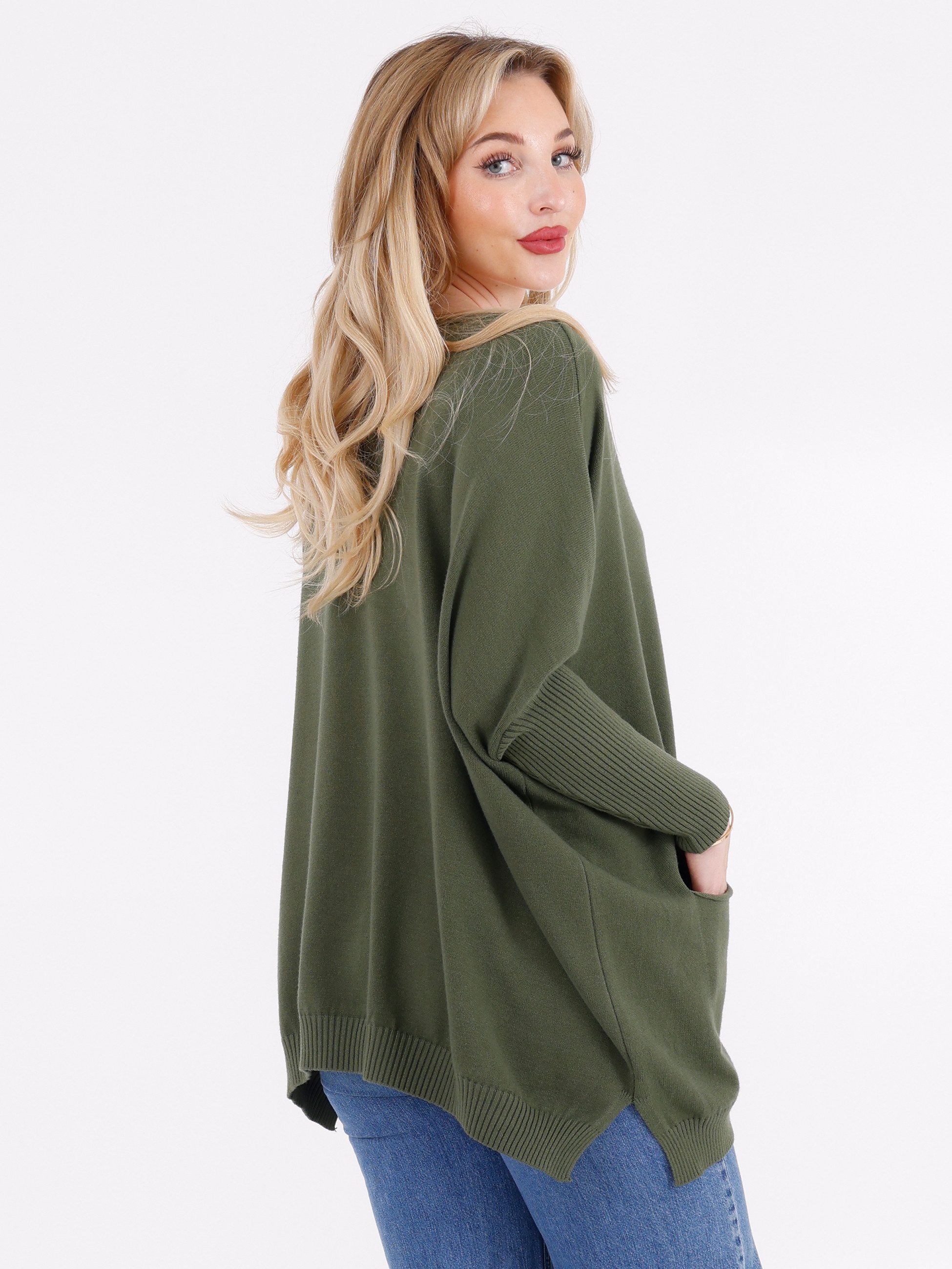 YC Fashion & Style Longpullover Oversized Strickpullover mit Taschen – One günstig online kaufen