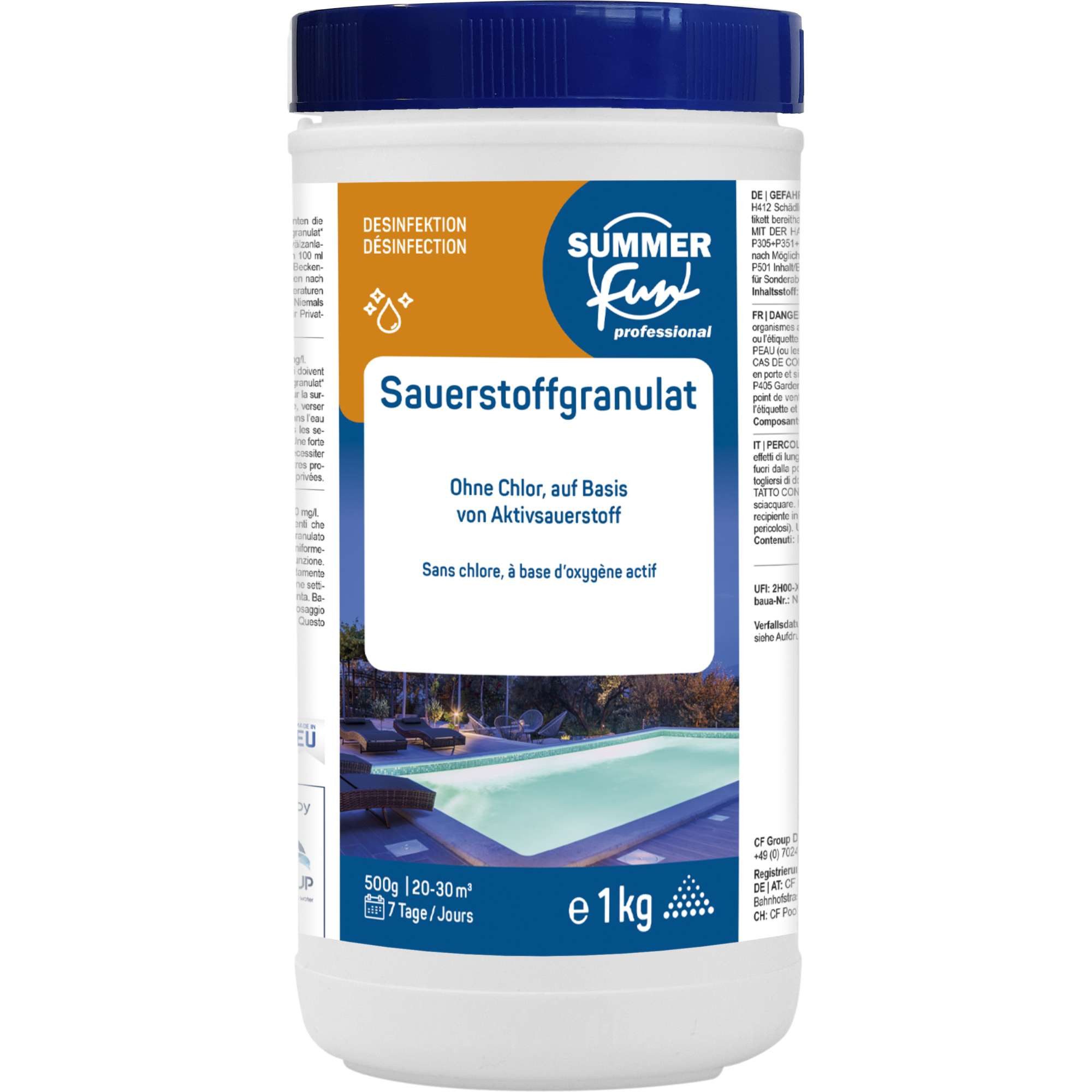 SUMMER FUN Poolpflege Summer Fun Sauerstoffgranulat 1 kg - Chlorfreie Ak