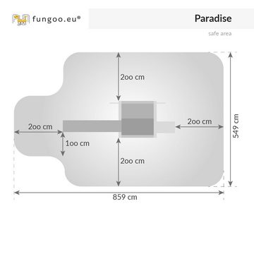 FUNGOO Spielturm Spielturm inkl. Rutsche, Kletterseil und Kletterwand Fungoo Paradise